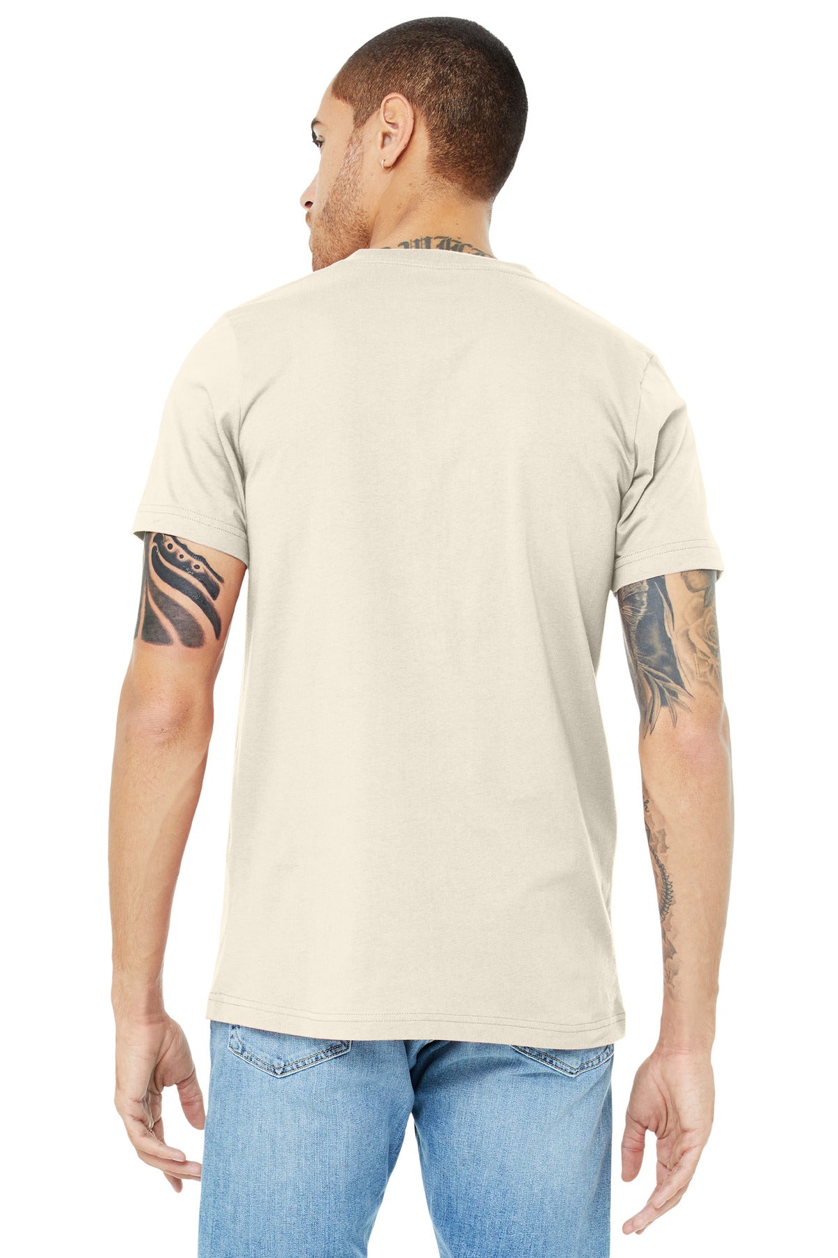 BELLA+CANVAS Unisex Jersey Short Sleeve V-Neck Tee. BC3005 - Natural - back