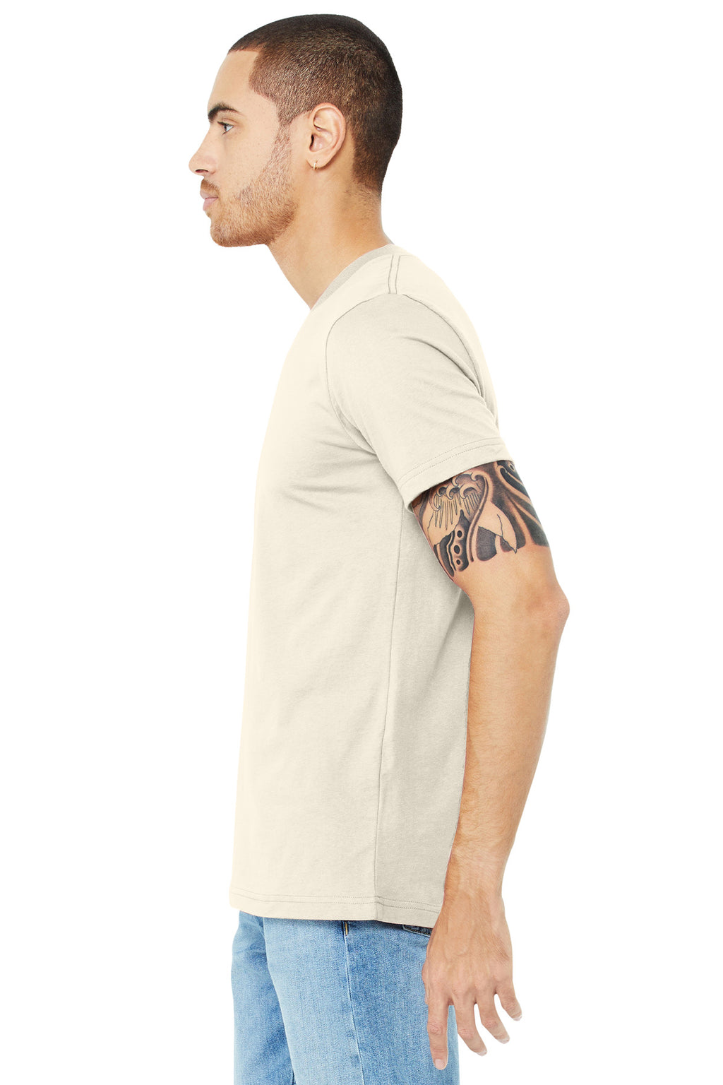 BELLA+CANVAS Unisex Jersey Short Sleeve V-Neck Tee. BC3005 - Natural - side