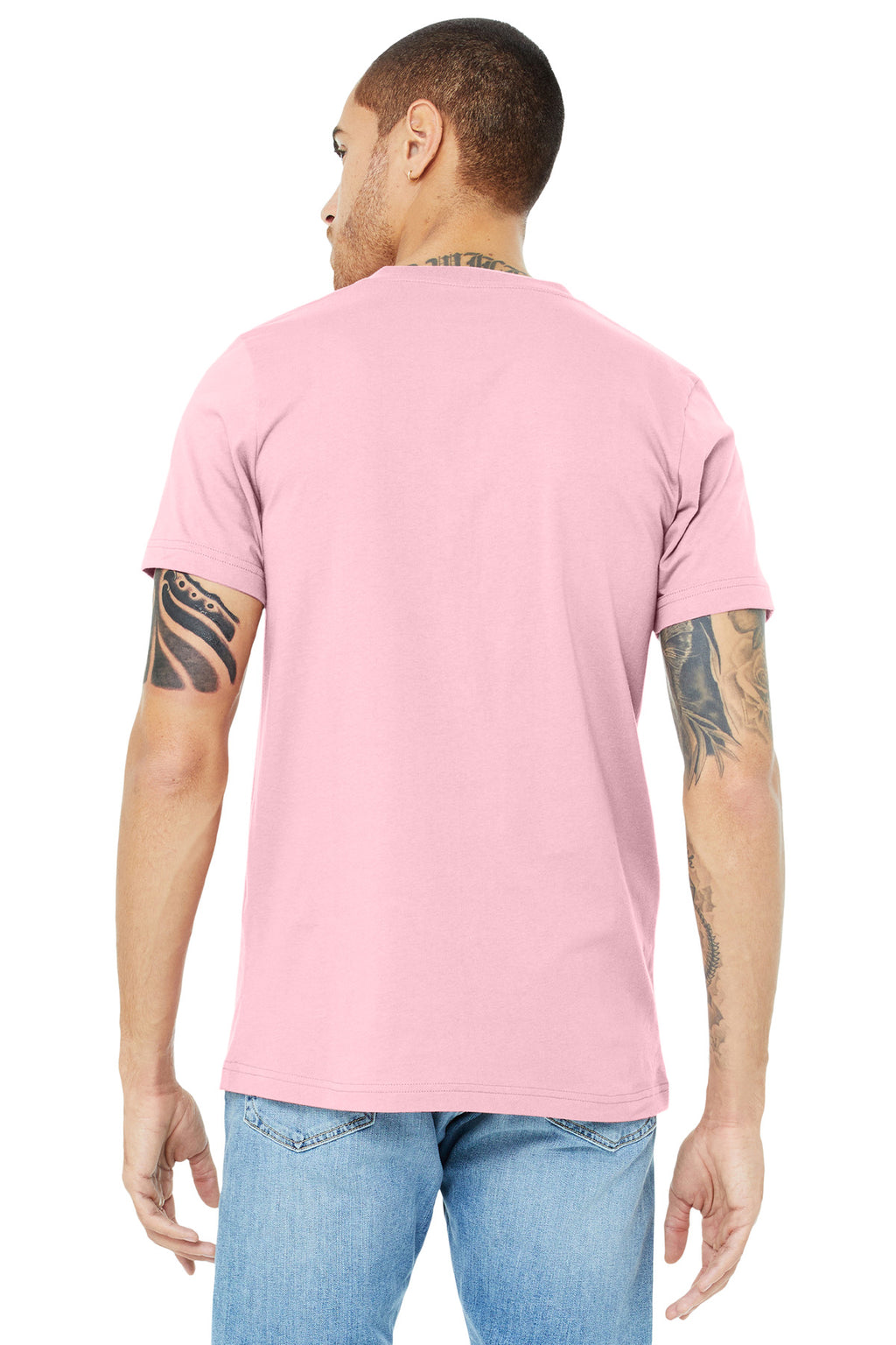 BELLA+CANVAS Unisex Jersey Short Sleeve V-Neck Tee. BC3005 - Pink - back