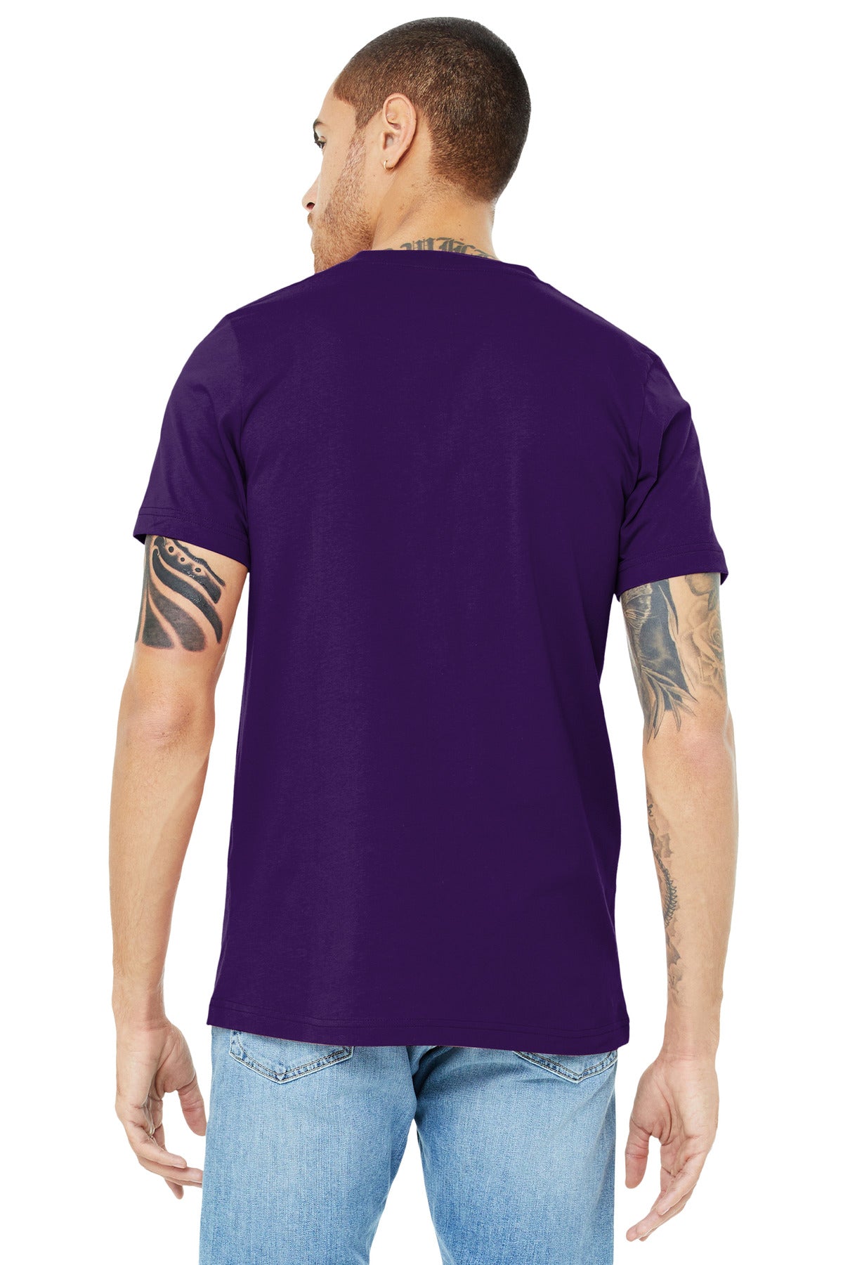 BELLA+CANVAS Unisex Jersey Short Sleeve V-Neck Tee. BC3005 - Team Purple - back