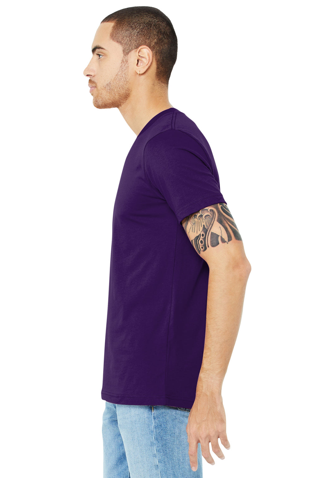 BELLA+CANVAS Unisex Jersey Short Sleeve V-Neck Tee. BC3005 - Team Purple - side