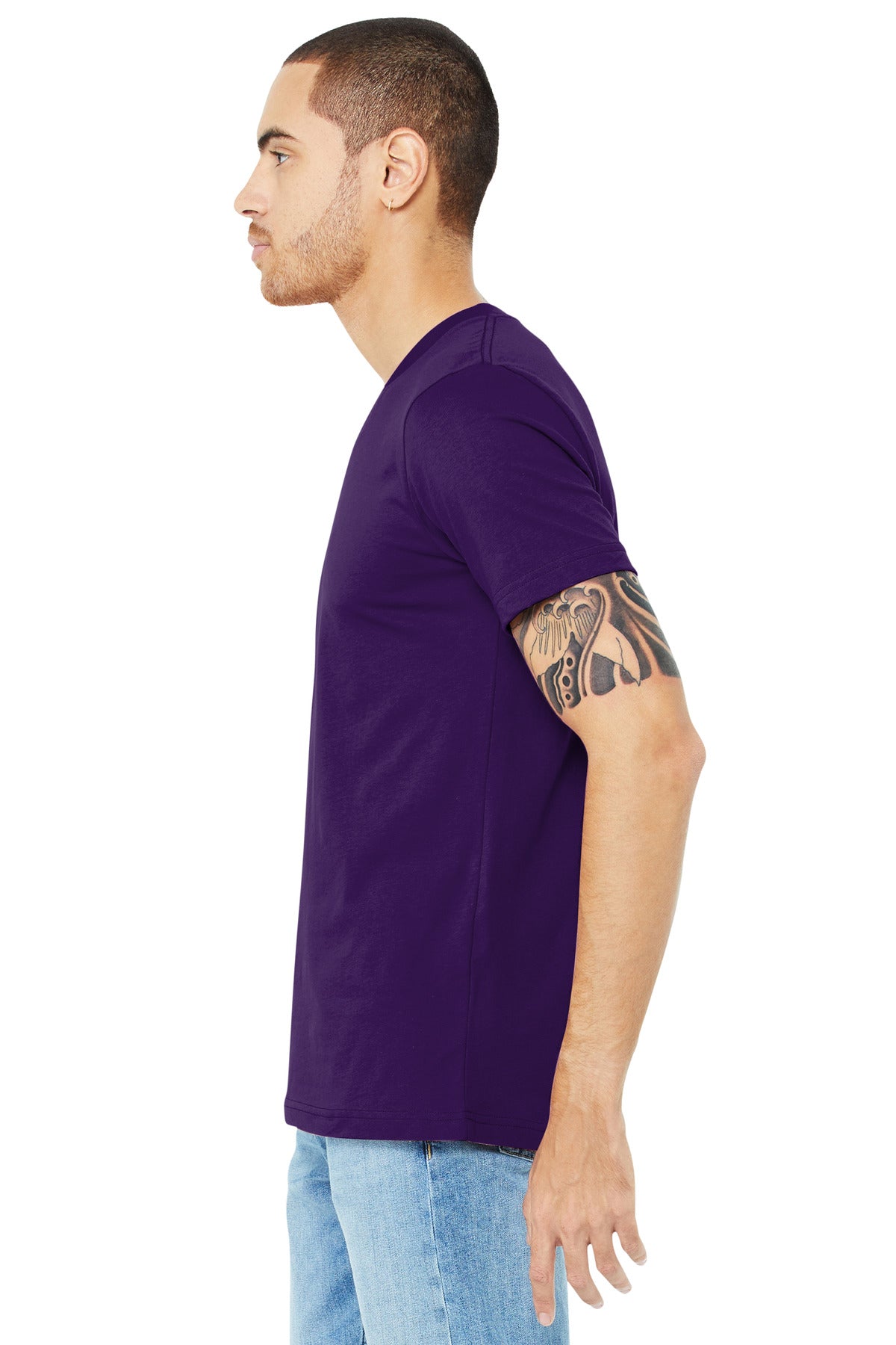 BELLA+CANVAS Unisex Jersey Short Sleeve V-Neck Tee. BC3005 - Team Purple - side