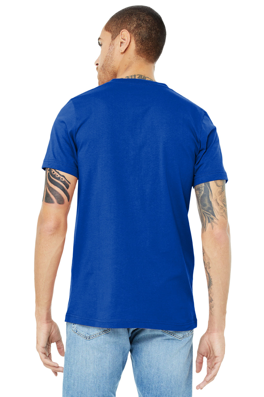 BELLA+CANVAS Unisex Jersey Short Sleeve V-Neck Tee. BC3005 - True Royal - back