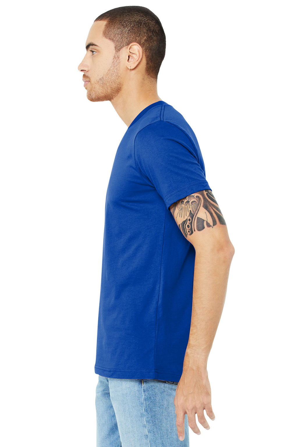 BELLA+CANVAS Unisex Jersey Short Sleeve V-Neck Tee. BC3005 - True Royal - side