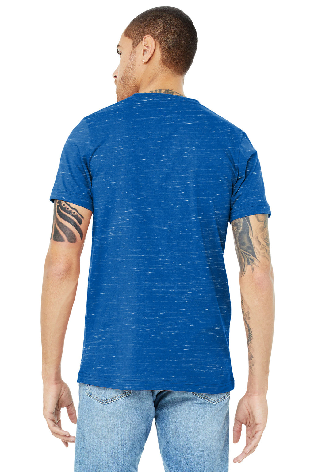 BELLA+CANVAS Unisex Jersey Short Sleeve V-Neck Tee. BC3005 - True Royal Marble - back