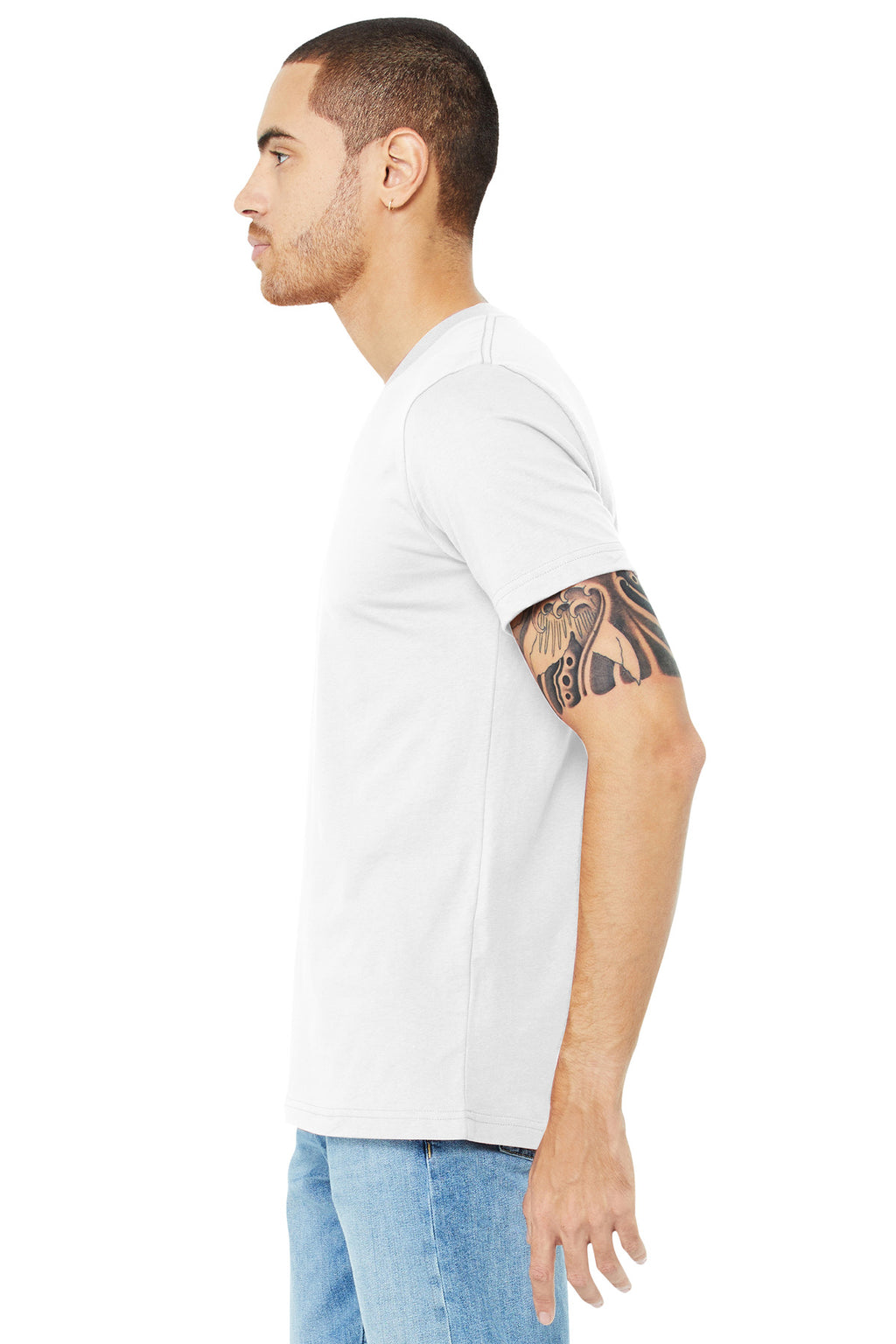 BELLA+CANVAS Unisex Jersey Short Sleeve V-Neck Tee. BC3005 - White - side