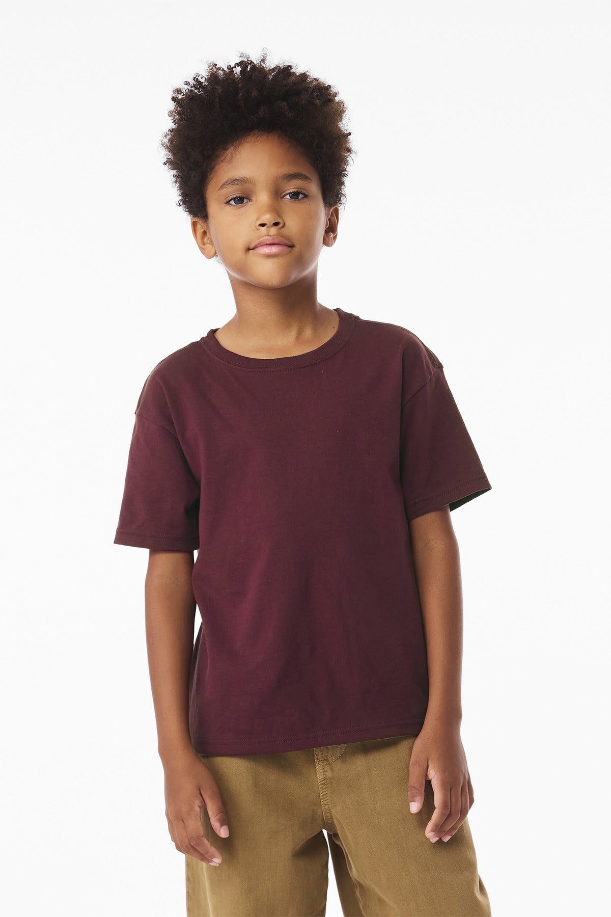 BELLA+CANVAS Youth 6-Ounce Heavyweight Tee BC3010Y - Maroon - front