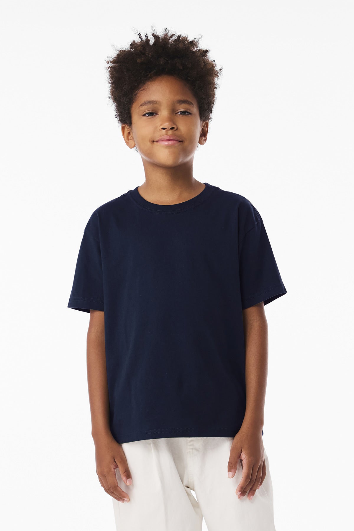 BELLA+CANVAS Youth 6-Ounce Heavyweight Tee BC3010Y - Navy - front