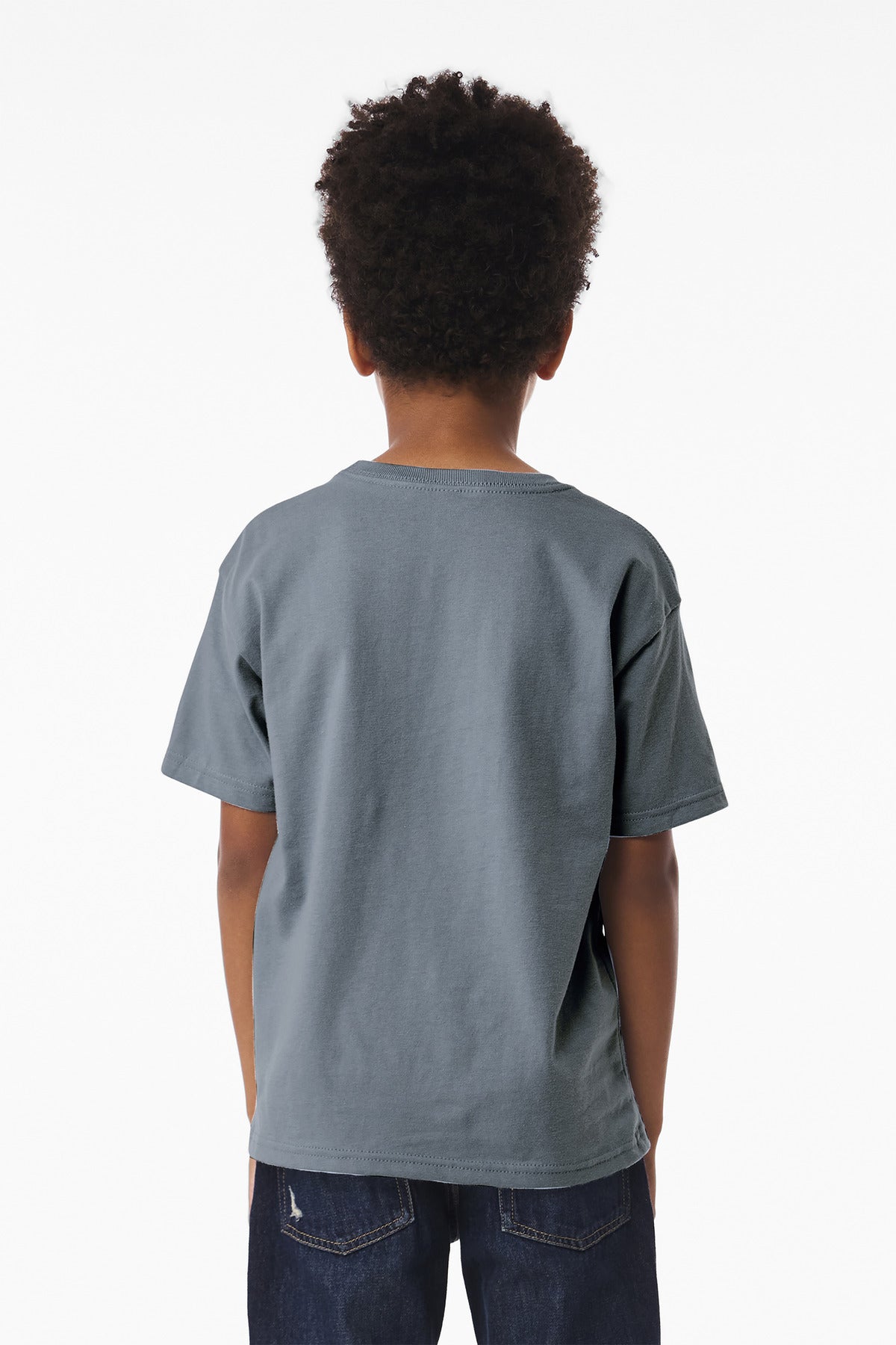 BELLA+CANVAS Youth 6-Ounce Heavyweight Tee BC3010Y - Vintage Denim - back