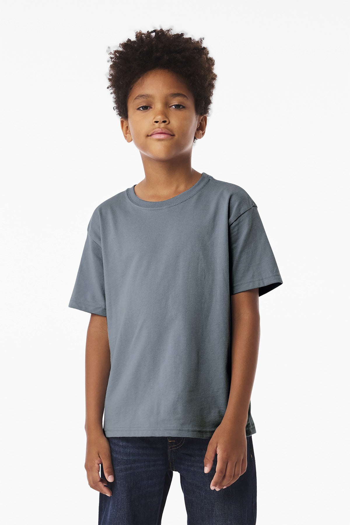 BELLA+CANVAS Youth 6-Ounce Heavyweight Tee BC3010Y - Vintage Denim - front