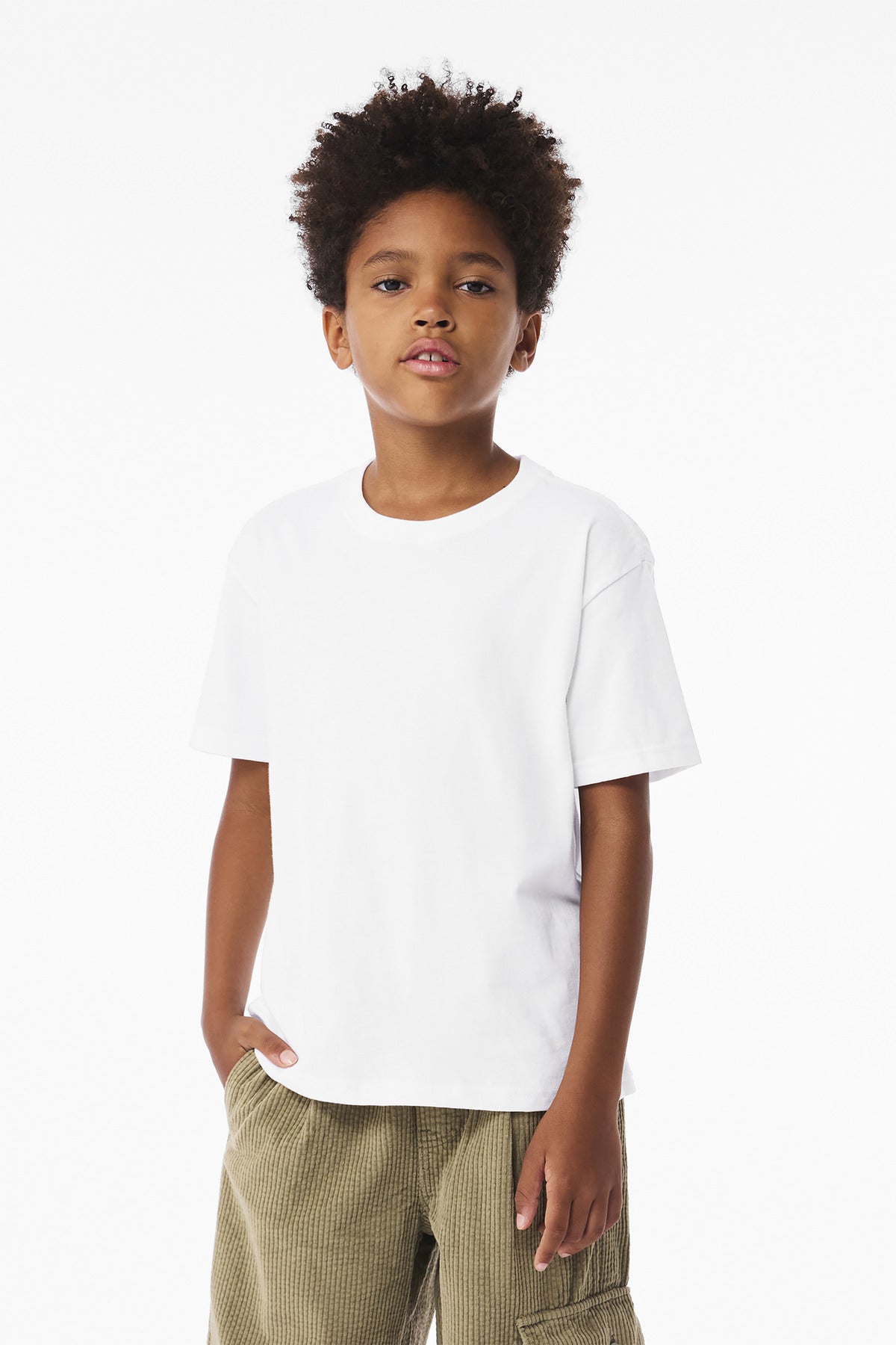BELLA+CANVAS Youth 6-Ounce Heavyweight Tee BC3010Y - White - front