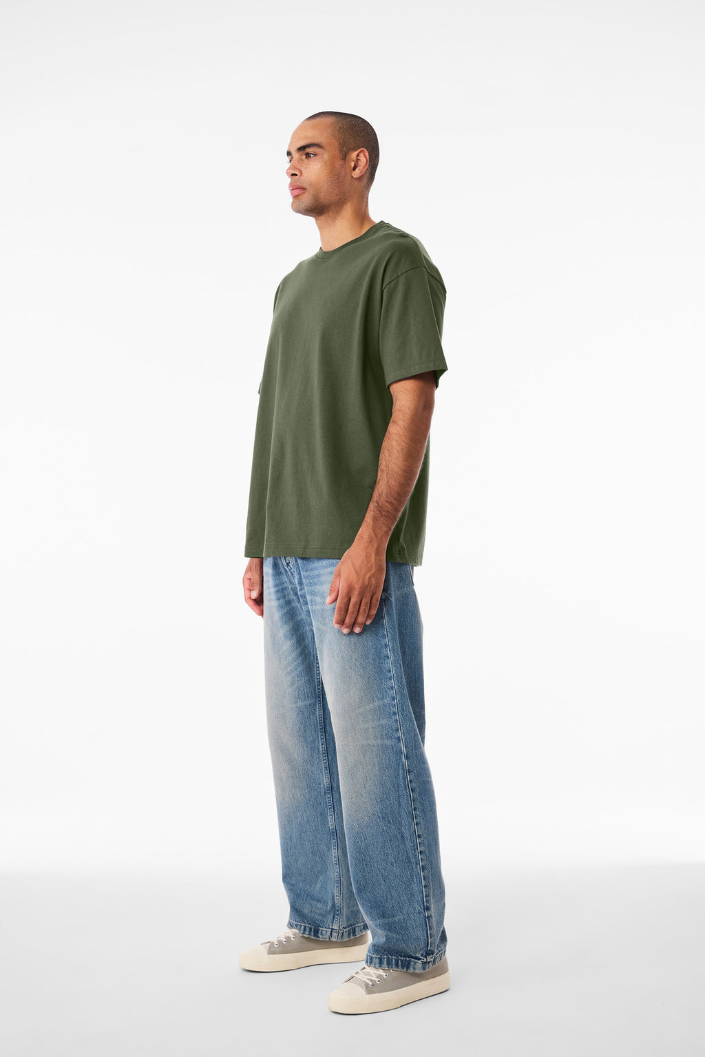 BELLA+CANVAS Unisex 6-Ounce Heavyweight Tee BC3010 - Military Green - side