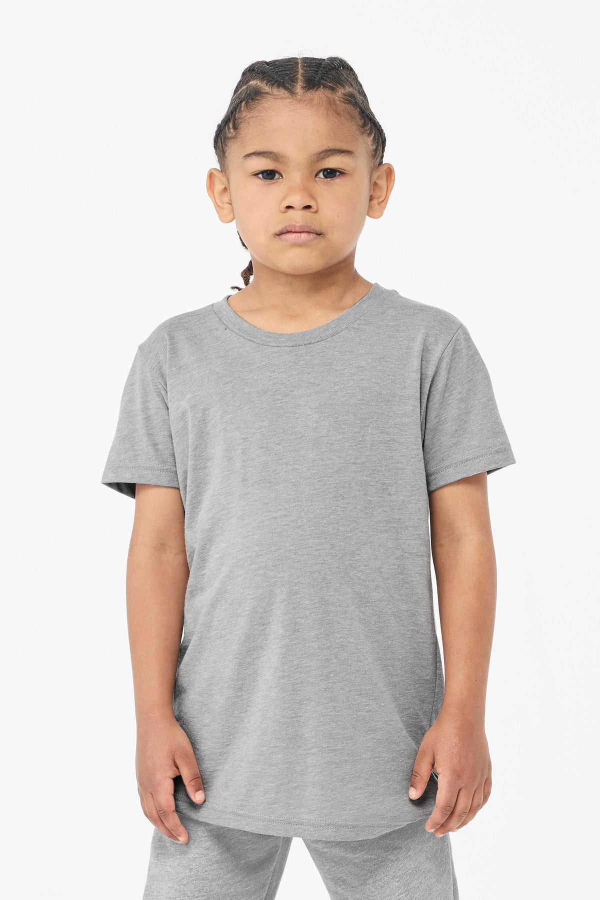 BELLA+CANVAS Youth Triblend Short Sleeve Tee. BC3413Y - Athletic Grey Triblend - front