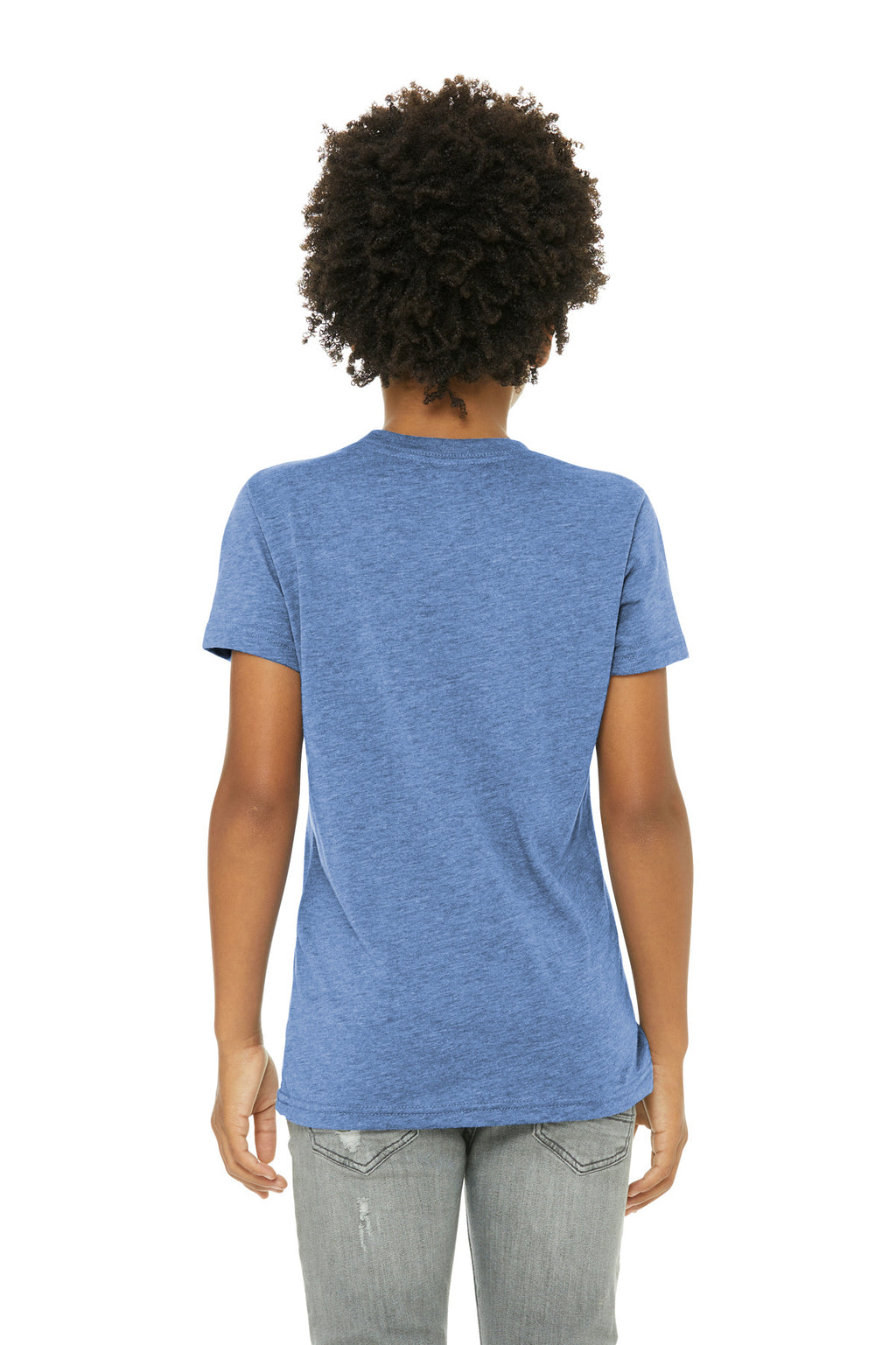 BELLA+CANVAS Youth Triblend Short Sleeve Tee. BC3413Y - Blue Triblend - back