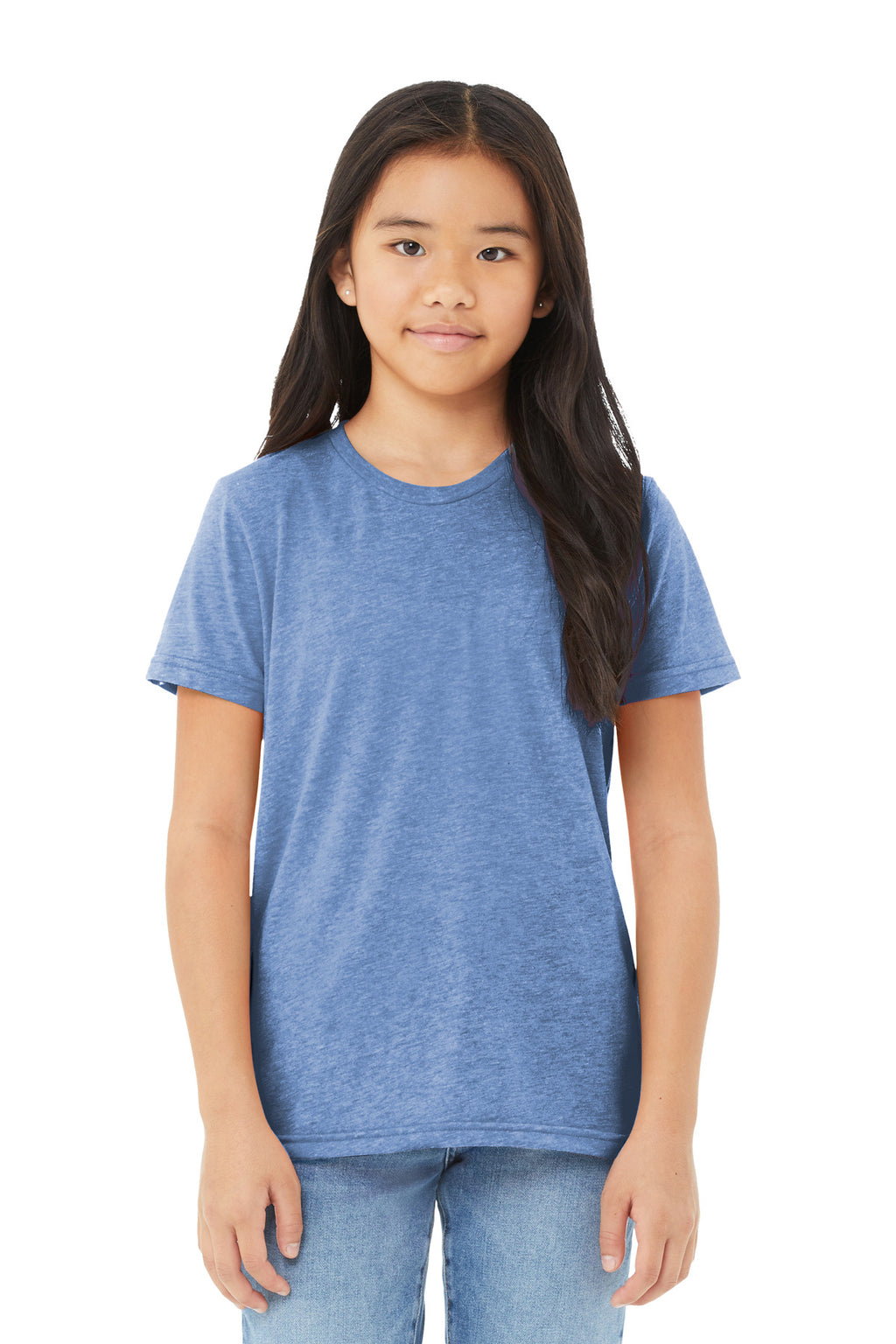 BELLA+CANVAS Youth Triblend Short Sleeve Tee. BC3413Y - Blue Triblend - front