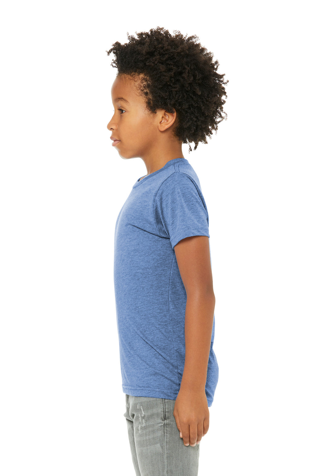BELLA+CANVAS Youth Triblend Short Sleeve Tee. BC3413Y - Blue Triblend - side