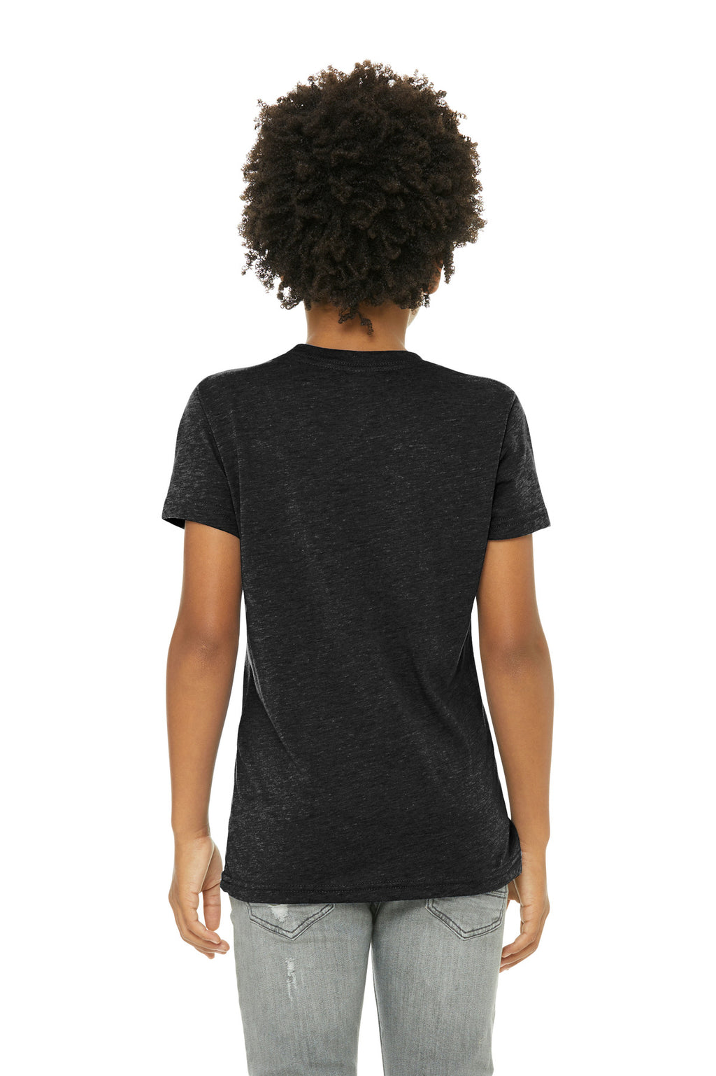 BELLA+CANVAS Youth Triblend Short Sleeve Tee. BC3413Y - Charcoal Black Triblend - back