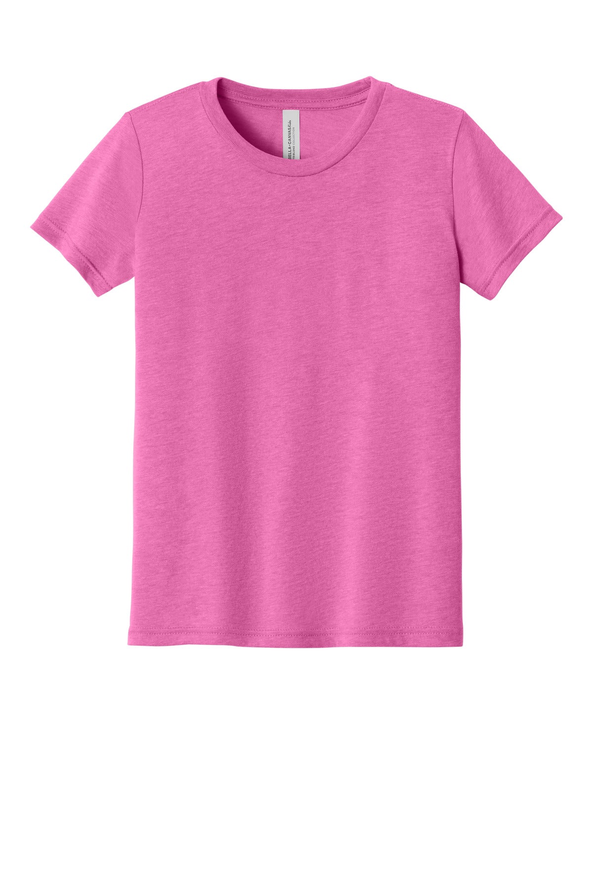 BELLA+CANVAS Youth Triblend Short Sleeve Tee. BC3413Y - Charity Pink Triblend - front