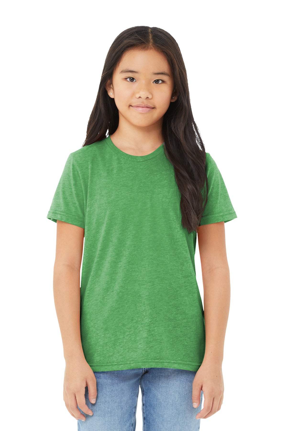 BELLA+CANVAS Youth Triblend Short Sleeve Tee. BC3413Y - Green Triblend - front