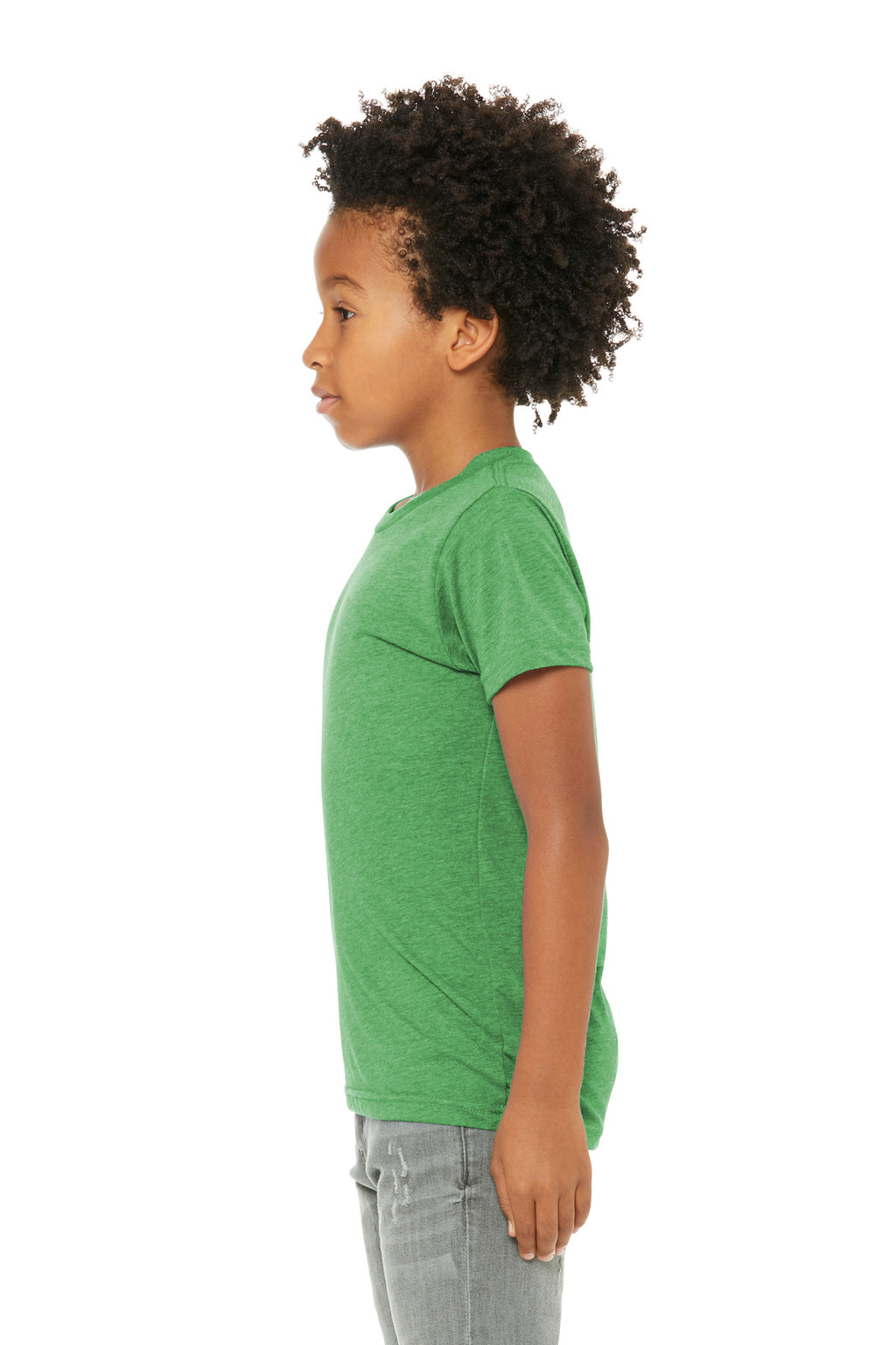 BELLA+CANVAS Youth Triblend Short Sleeve Tee. BC3413Y - Green Triblend - side