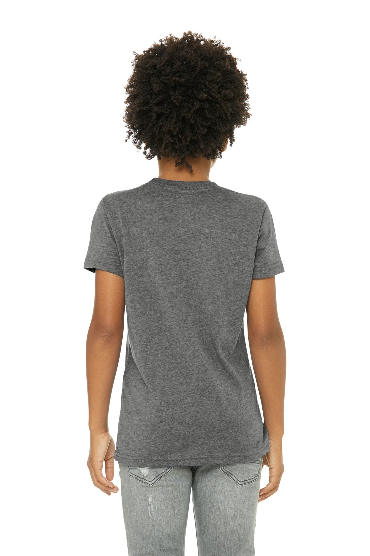BELLA+CANVAS Youth Triblend Short Sleeve Tee. BC3413Y - Grey Triblend - back
