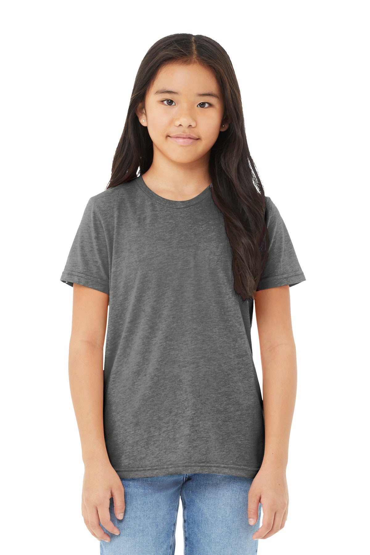 BELLA+CANVAS Youth Triblend Short Sleeve Tee. BC3413Y - Grey Triblend - front