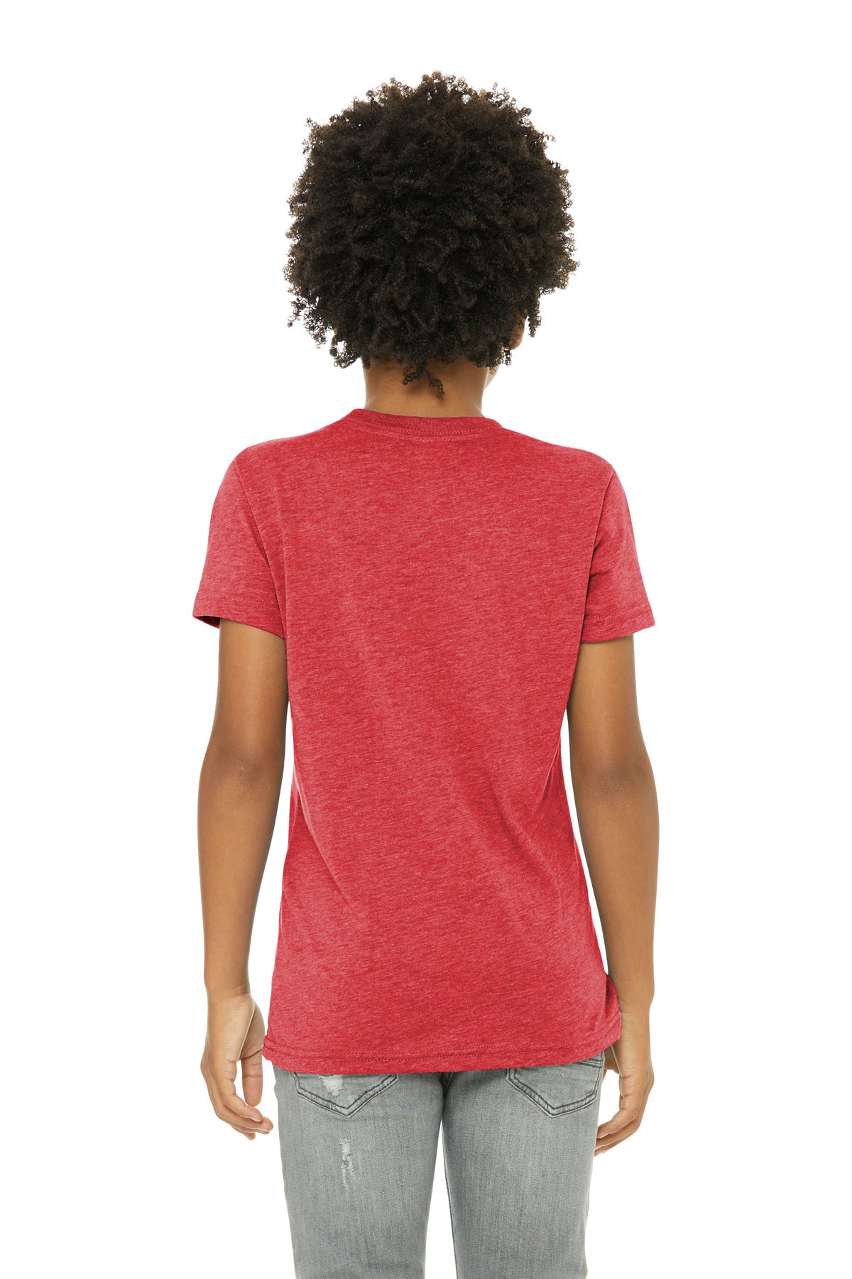BELLA+CANVAS Youth Triblend Short Sleeve Tee. BC3413Y - Red Triblend - back