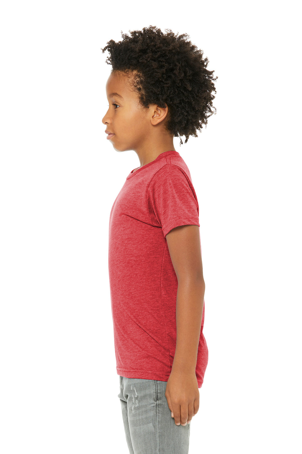 BELLA+CANVAS Youth Triblend Short Sleeve Tee. BC3413Y - Red Triblend - side