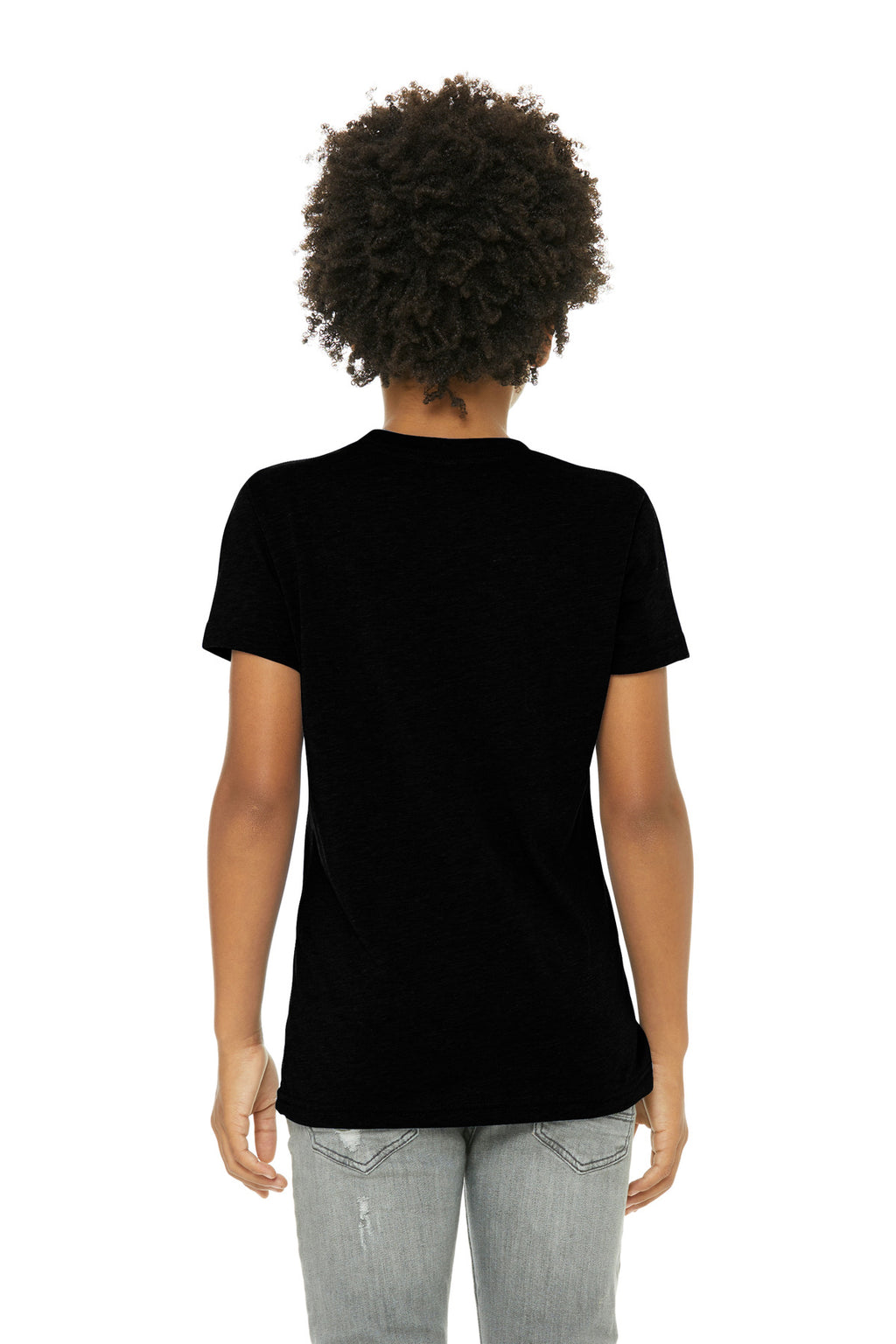 BELLA+CANVAS Youth Triblend Short Sleeve Tee. BC3413Y - Solid Black Triblend - back