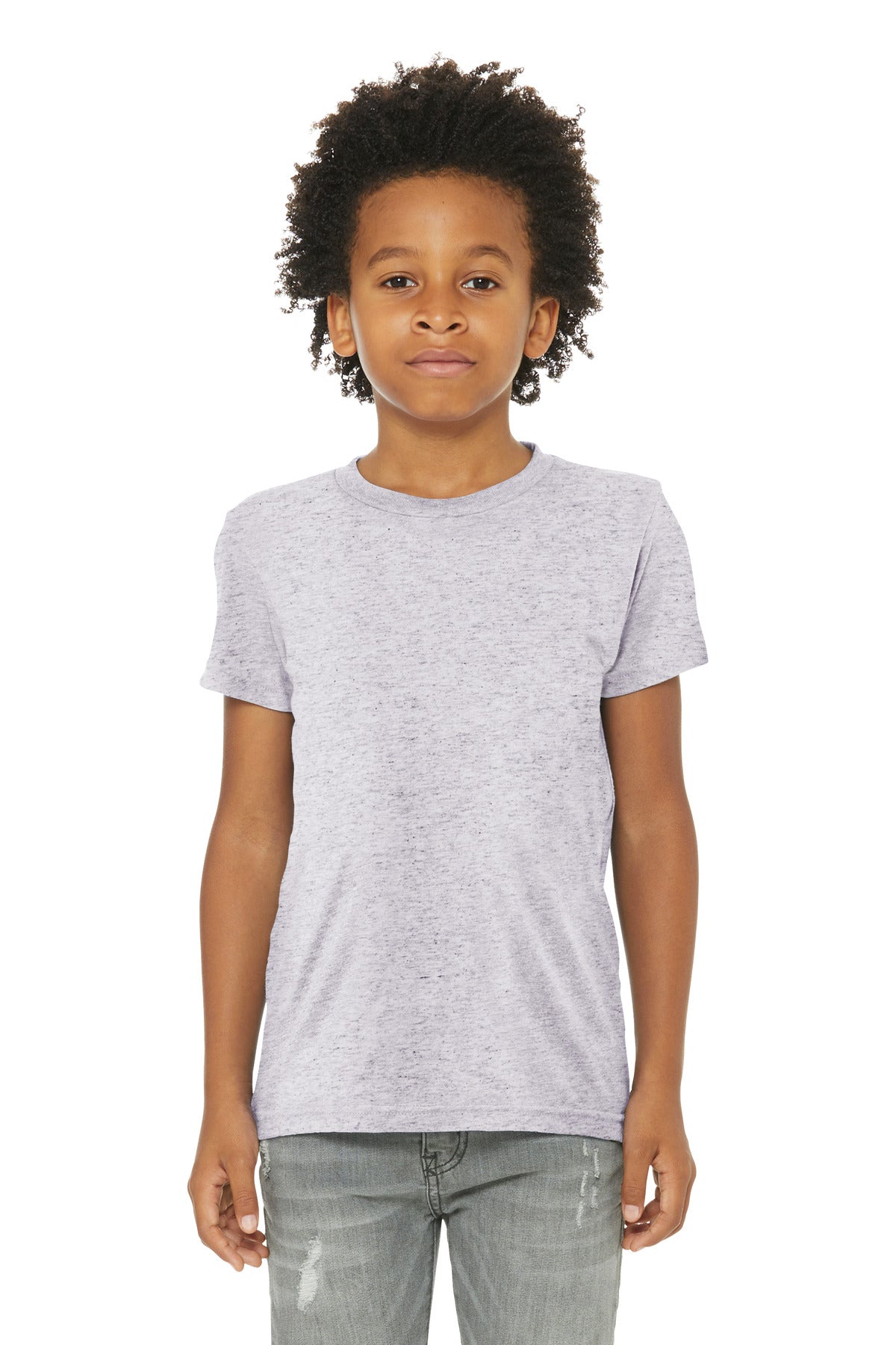 BELLA+CANVAS Youth Triblend Short Sleeve Tee. BC3413Y - White Fleck Triblend - front