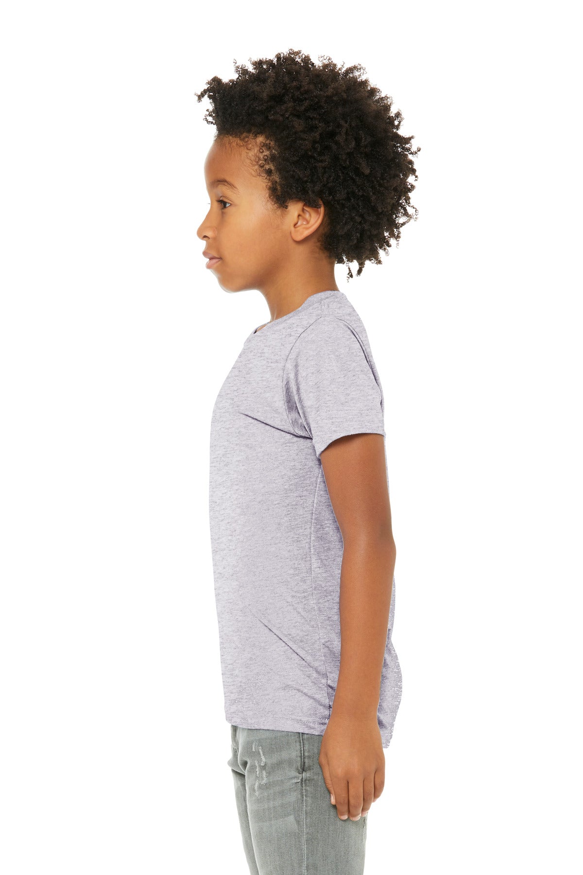 BELLA+CANVAS Youth Triblend Short Sleeve Tee. BC3413Y - White Fleck Triblend - side