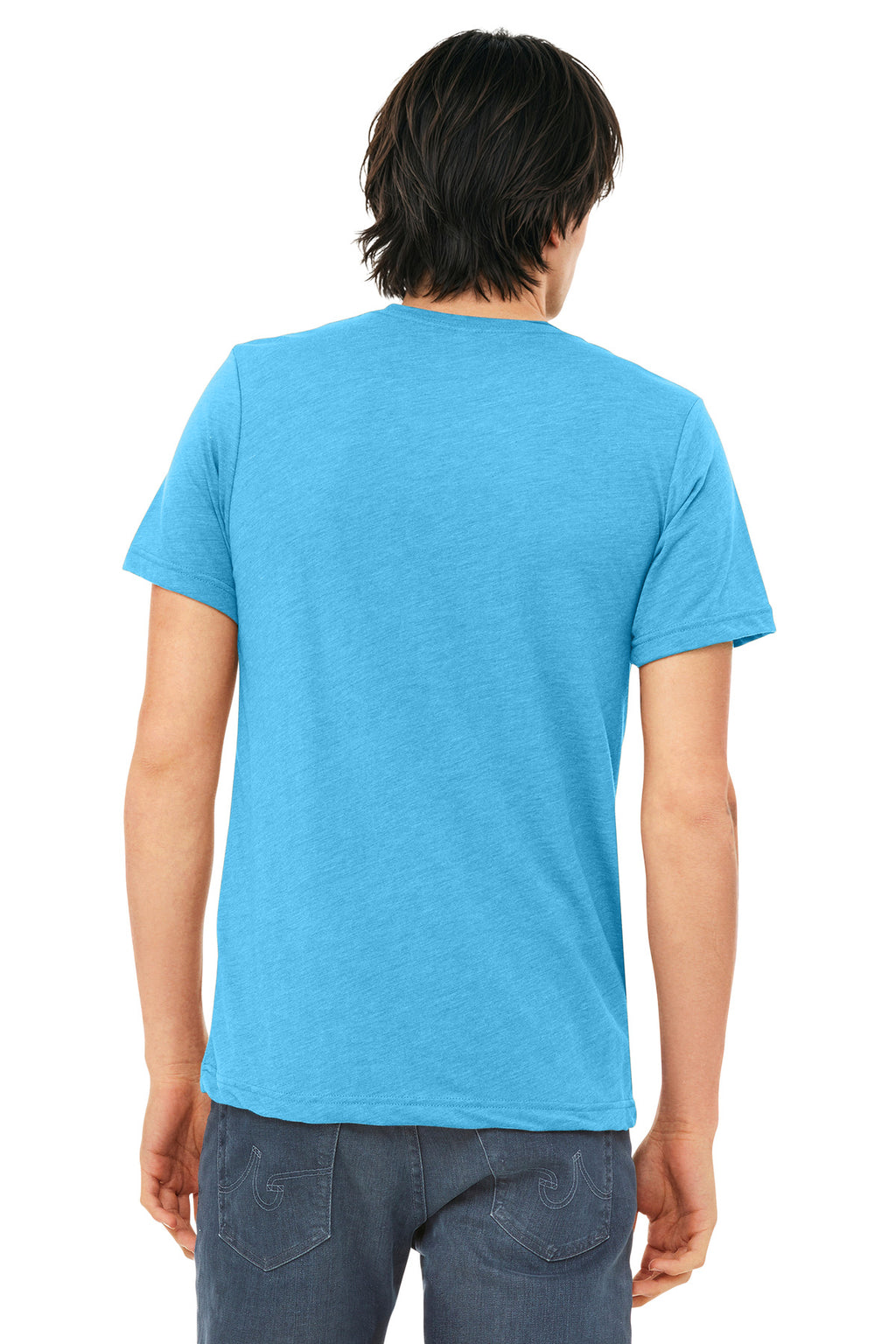 BELLA+CANVAS Unisex Triblend Short Sleeve Tee. BC3413 - Aqua Triblend - back