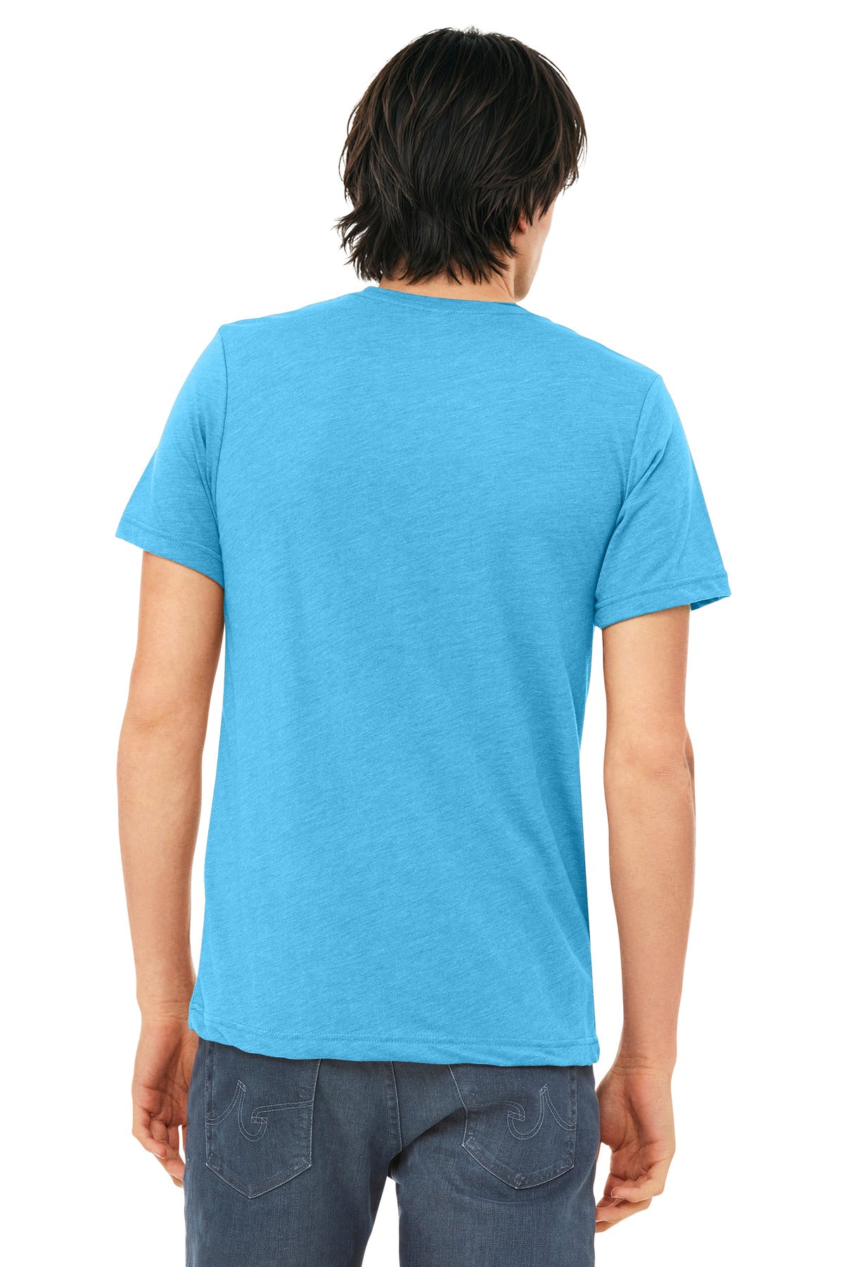 BELLA+CANVAS Unisex Triblend Short Sleeve Tee. BC3413 - Aqua Triblend - back