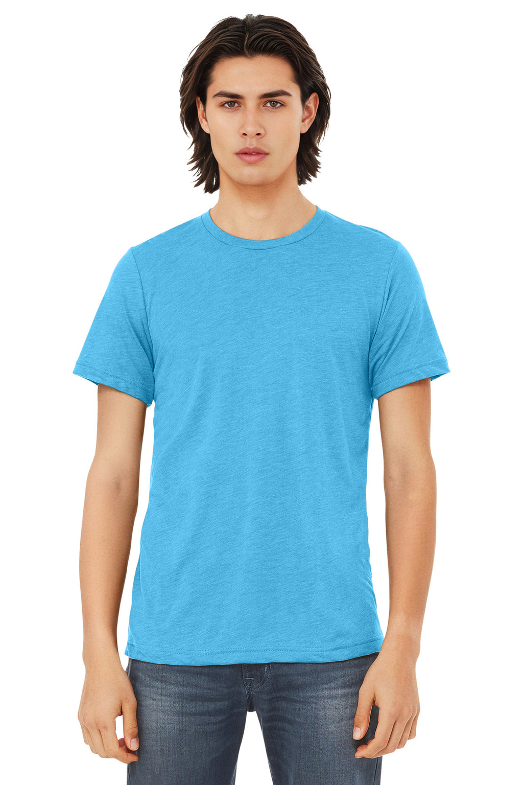 BELLA+CANVAS Unisex Triblend Short Sleeve Tee. BC3413 - Aqua Triblend - front