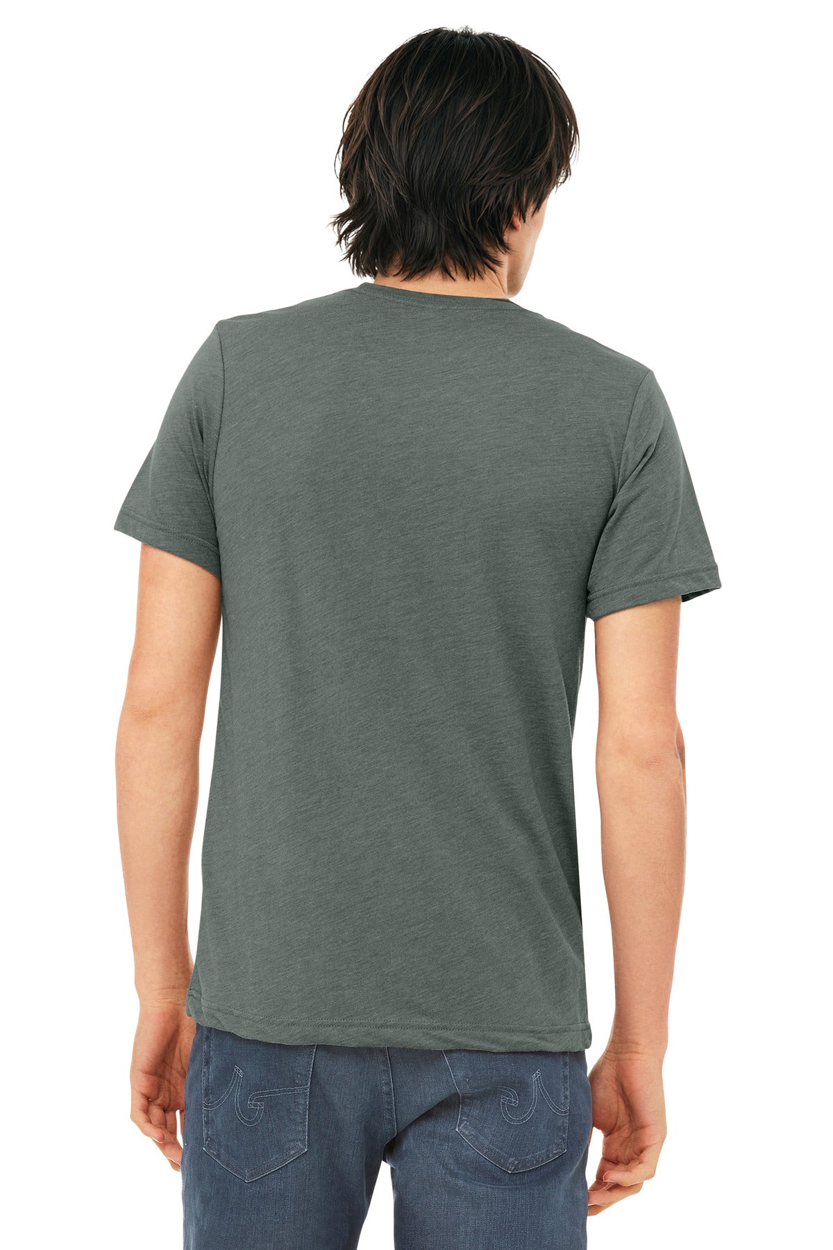 BELLA+CANVAS Unisex Triblend Short Sleeve Tee. BC3413 - Blue Storm Triblend - back
