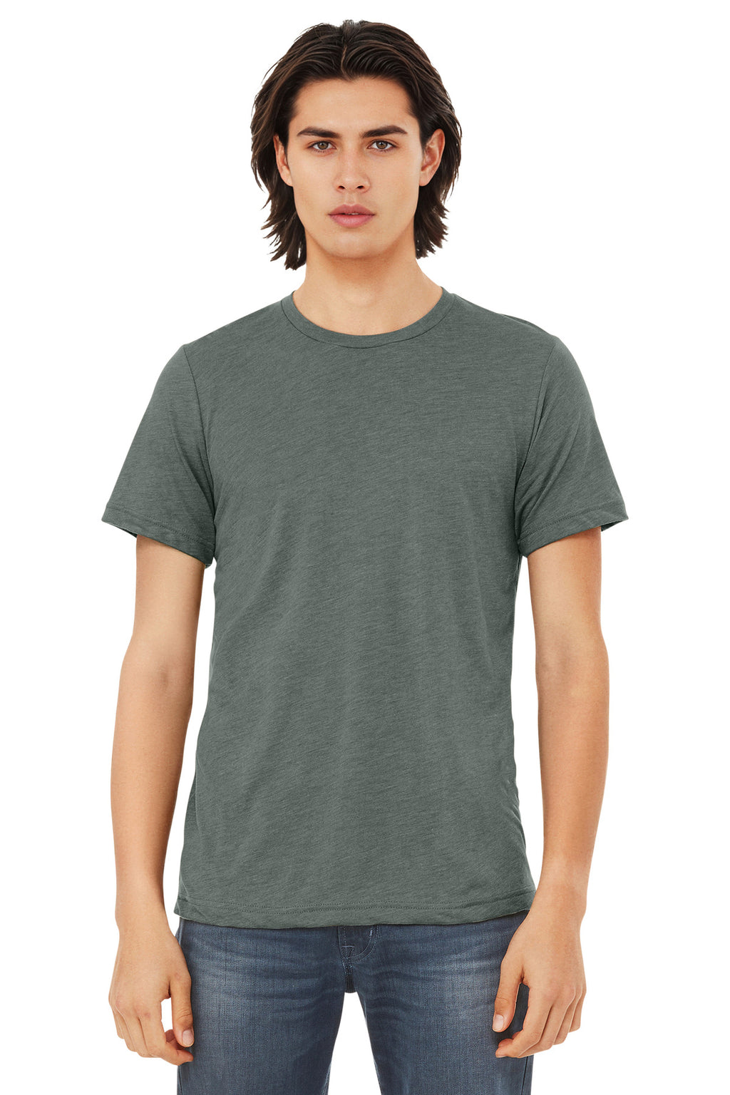BELLA+CANVAS Unisex Triblend Short Sleeve Tee. BC3413 - Blue Storm Triblend - front