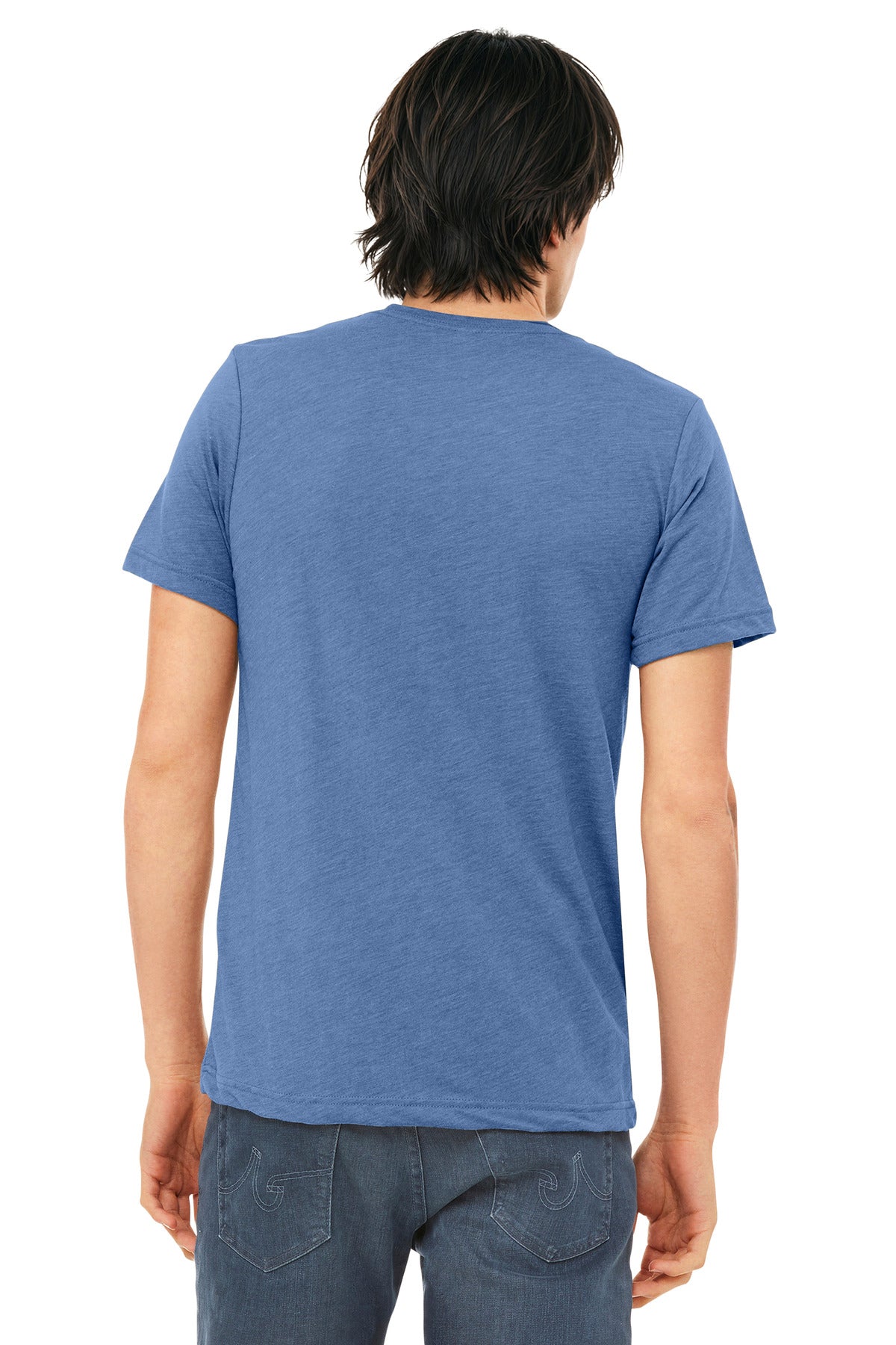 BELLA+CANVAS Unisex Triblend Short Sleeve Tee. BC3413 - Blue Triblend - back