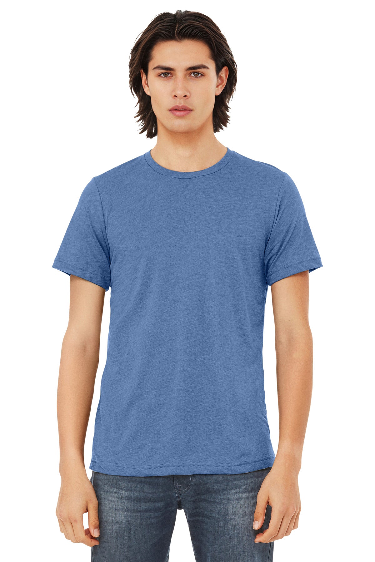 BELLA+CANVAS Unisex Triblend Short Sleeve Tee. BC3413 - Blue Triblend - front