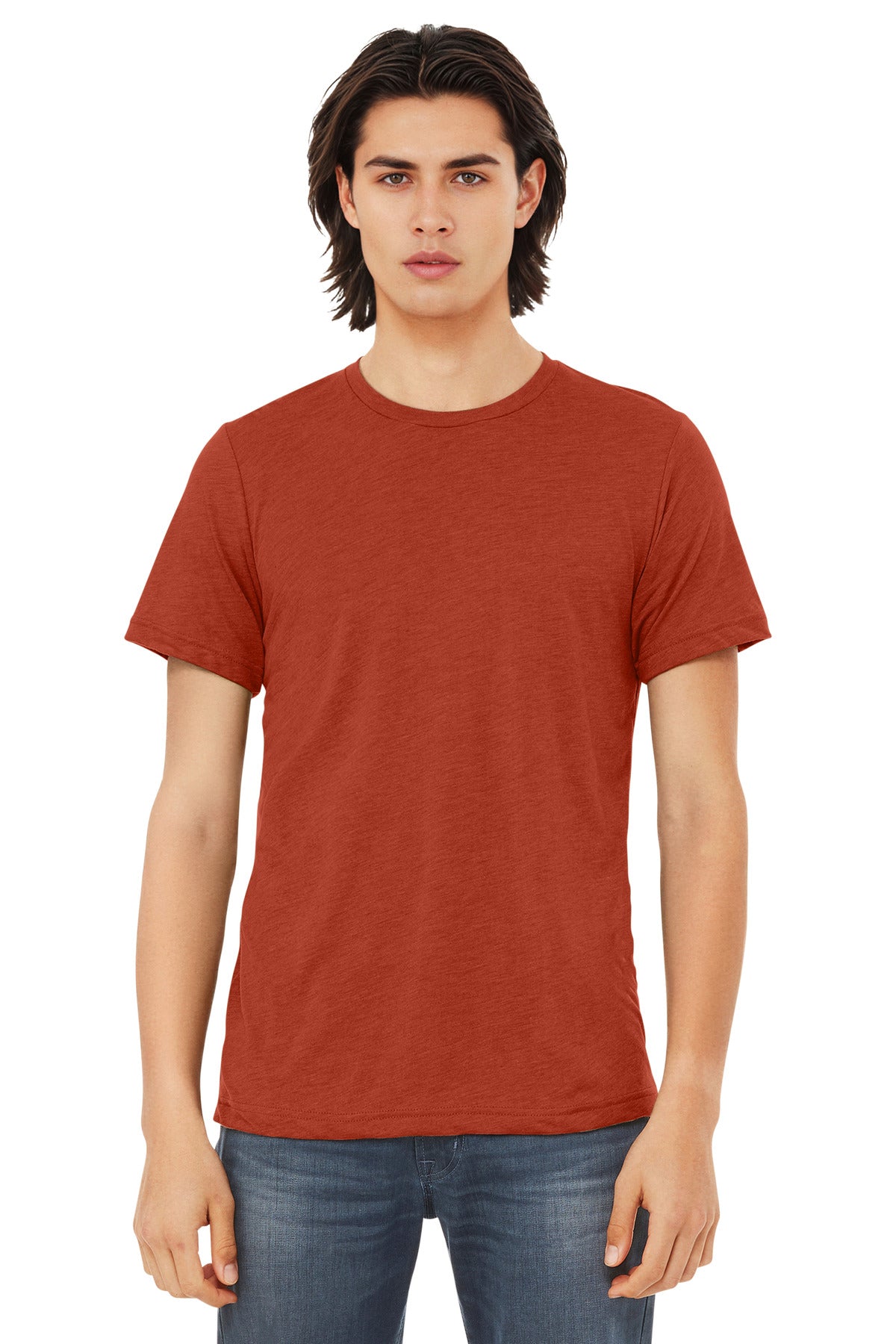 BELLA+CANVAS Unisex Triblend Short Sleeve Tee. BC3413 - Brick Triblend - front