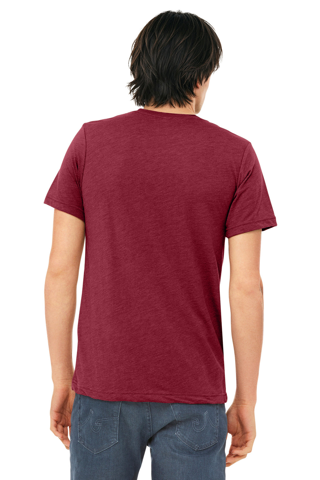 BELLA+CANVAS Unisex Triblend Short Sleeve Tee. BC3413 - Cardinal Triblend - back
