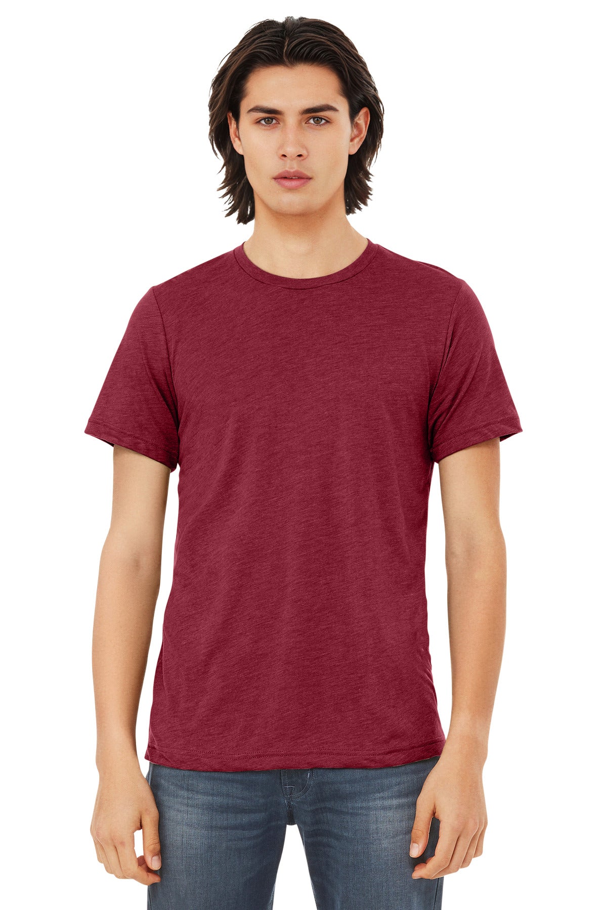 BELLA+CANVAS Unisex Triblend Short Sleeve Tee. BC3413 - Cardinal Triblend - front
