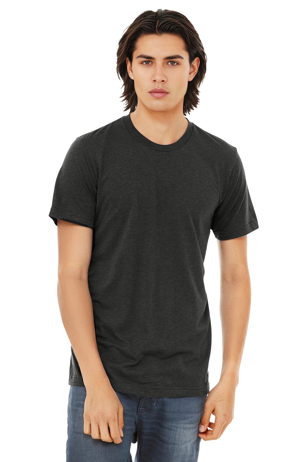 BELLA+CANVAS Unisex Triblend Short Sleeve Tee. BC3413 - Charcoal-Black Triblend - front