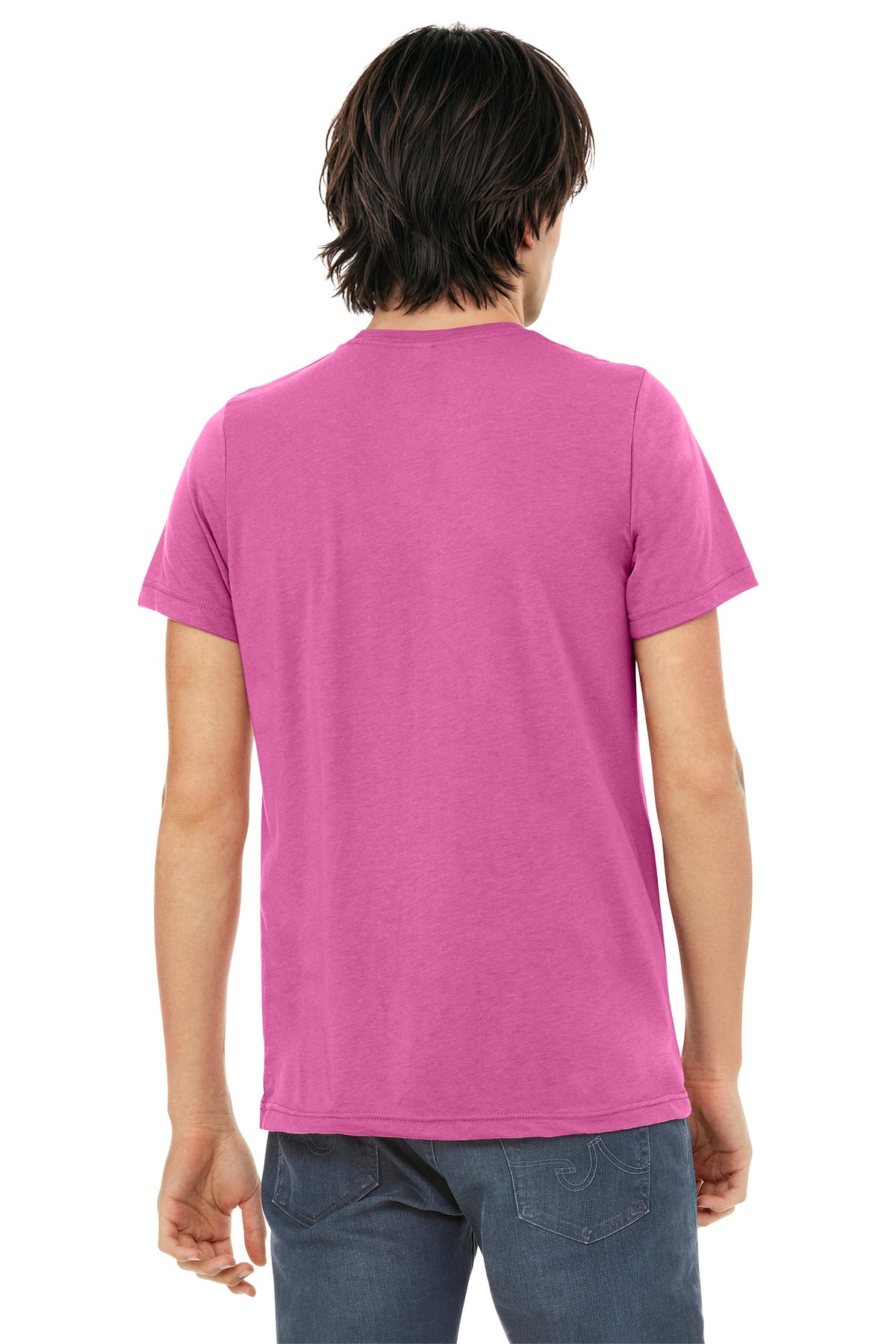 BELLA+CANVAS Unisex Triblend Short Sleeve Tee. BC3413 - Charity Pink Triblend - back