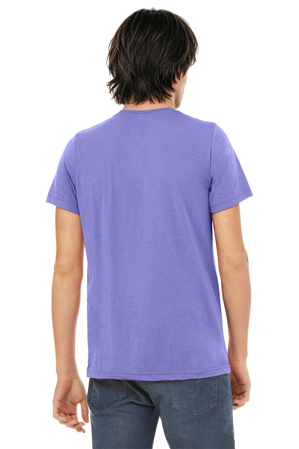 BELLA+CANVAS Unisex Triblend Short Sleeve Tee. BC3413 - Dark Lavender Triblend - back