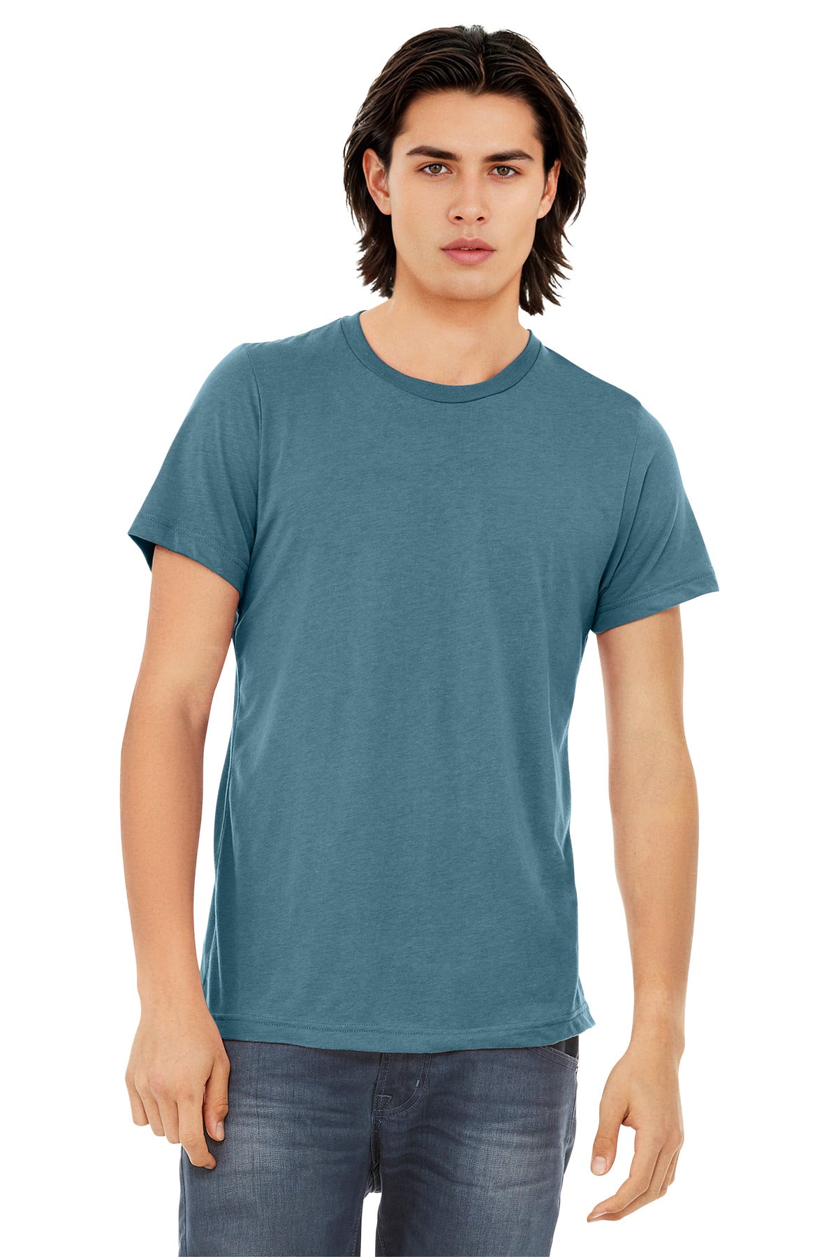BELLA+CANVAS Unisex Triblend Short Sleeve Tee. BC3413 - Denim Triblend - front