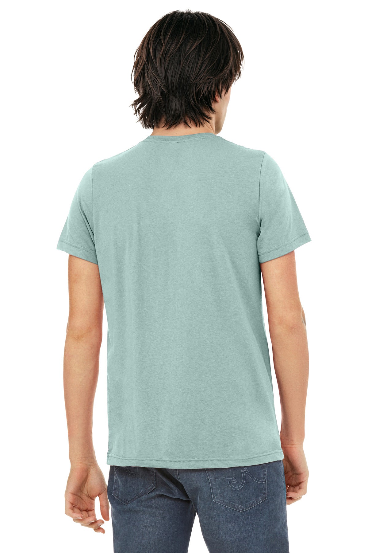 BELLA+CANVAS Unisex Triblend Short Sleeve Tee. BC3413 - Dusty Blue Triblend - back
