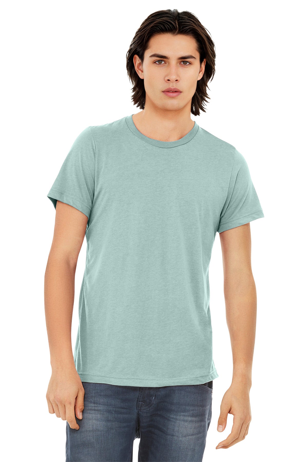 BELLA+CANVAS Unisex Triblend Short Sleeve Tee. BC3413 - Dusty Blue Triblend - front