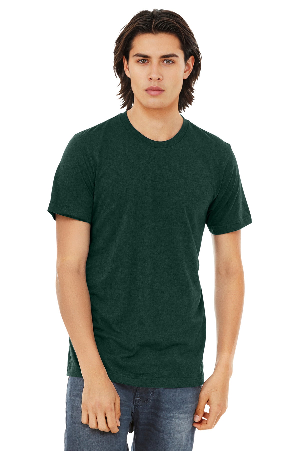 BELLA+CANVAS Unisex Triblend Short Sleeve Tee. BC3413 - Emerald Triblend - front
