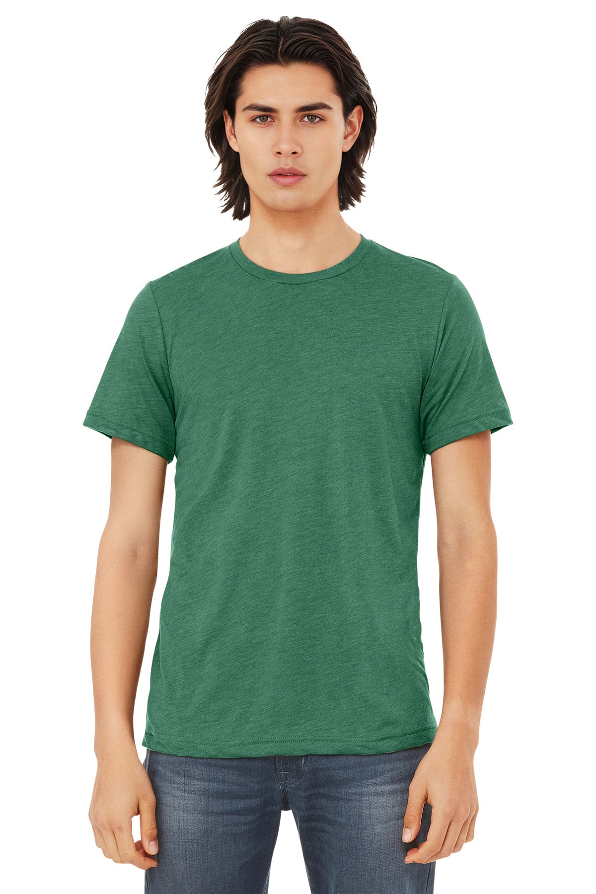 BELLA+CANVAS Unisex Triblend Short Sleeve Tee. BC3413 - Grass Green Triblend - front