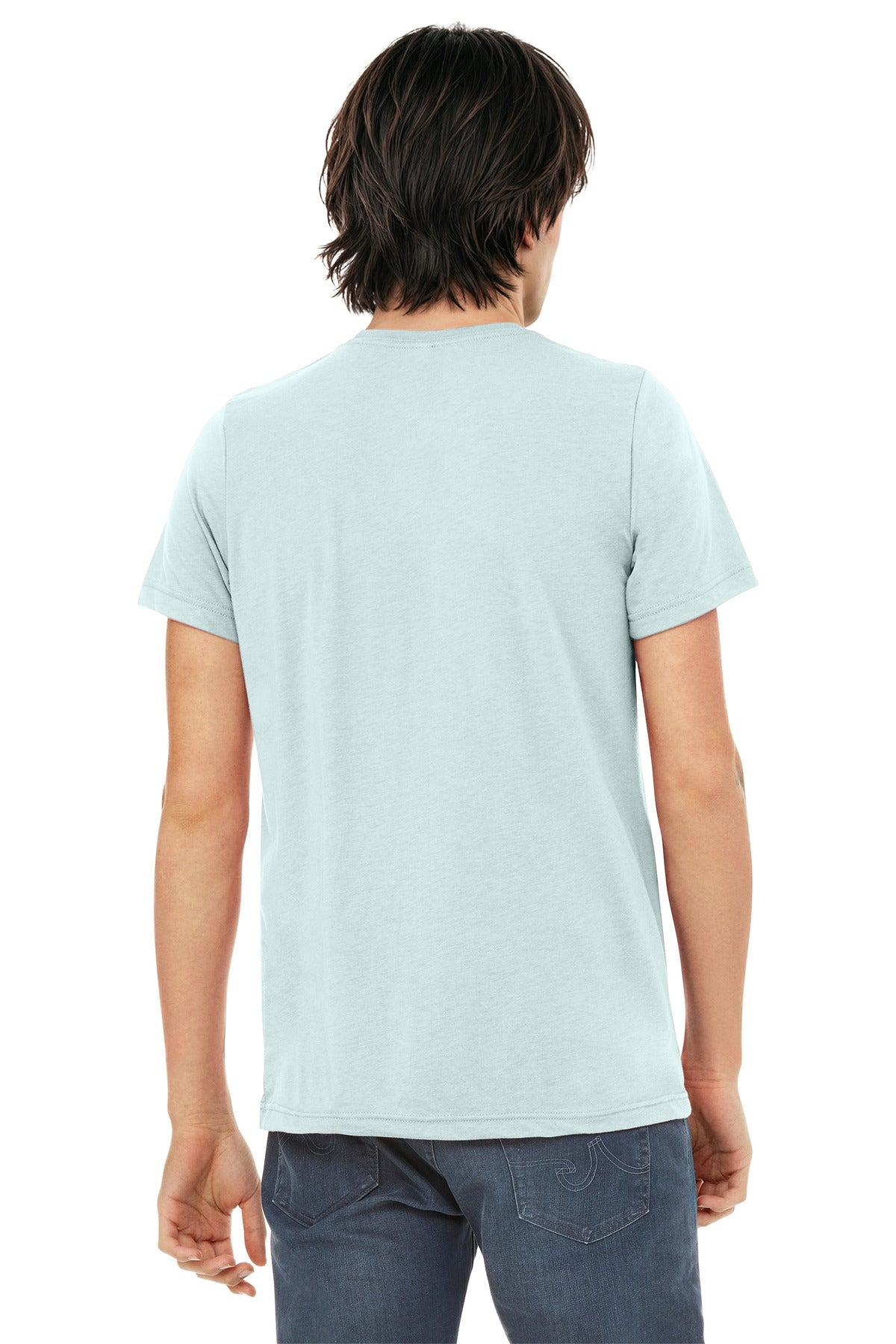 BELLA+CANVAS Unisex Triblend Short Sleeve Tee. BC3413 - Ice Blue Triblend - back